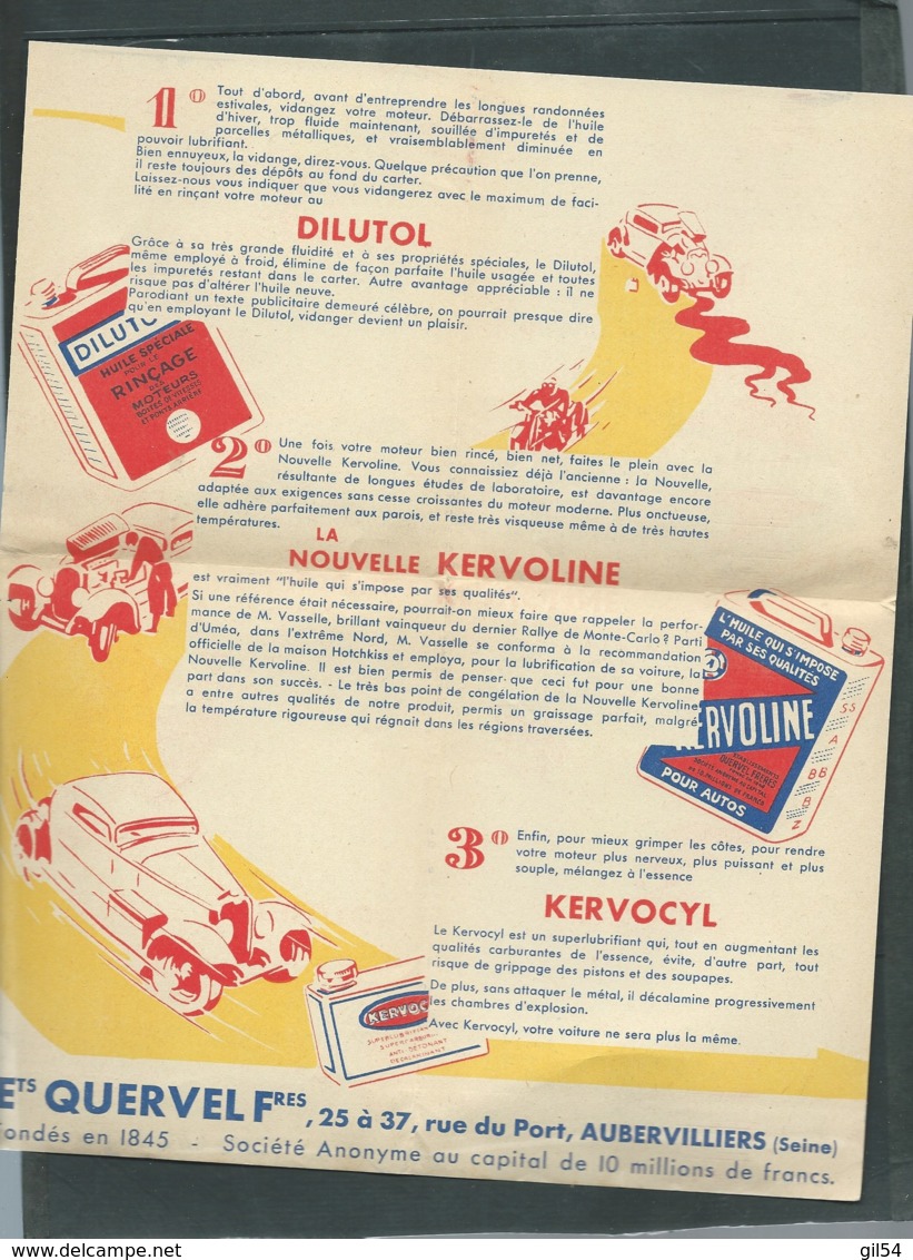 Important Mailing Quervel Frères , Aubervilliers, , Lubrifiants , Tarifs  En 1919   - Bpho2804 - Cars