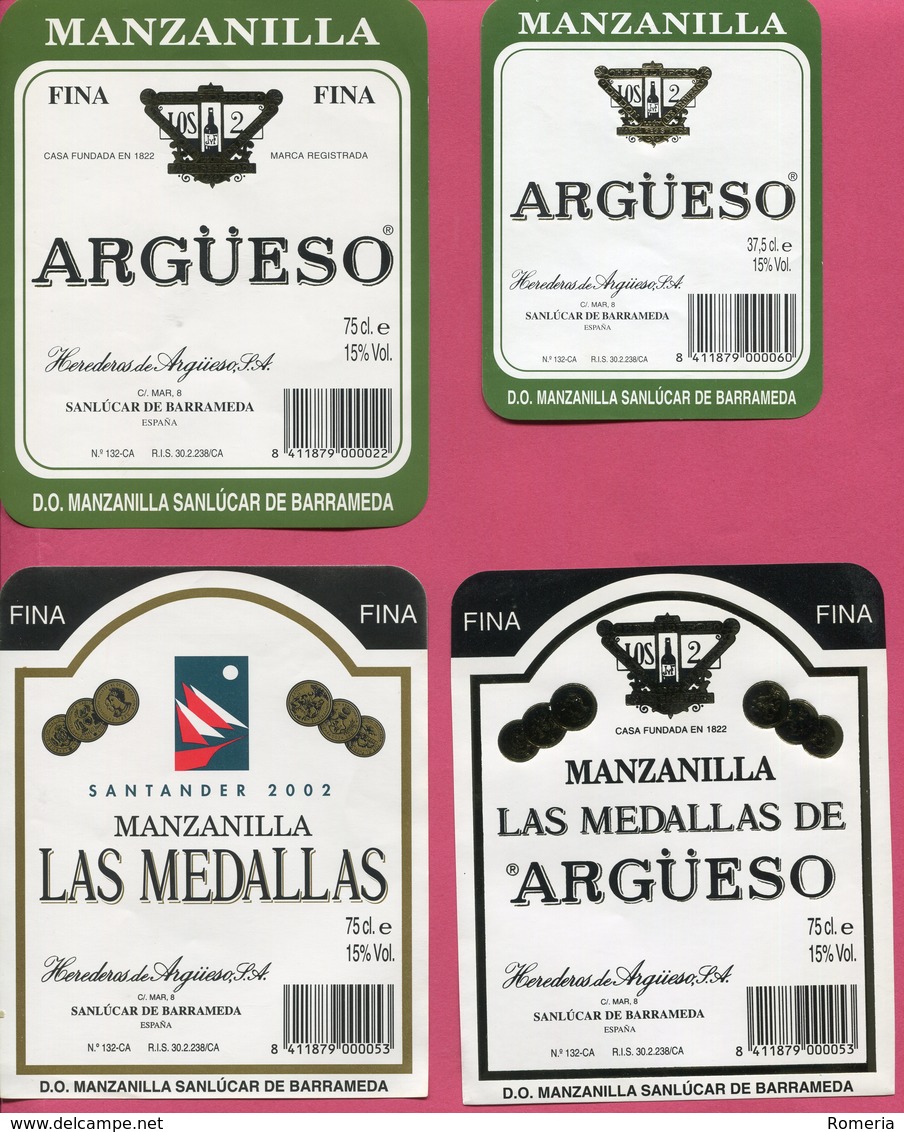 1614 - Espagne - Andalousie - Lot 28 étiquettes Bodegas Argüeso - Sanlucar De Barrameda - Autres & Non Classés