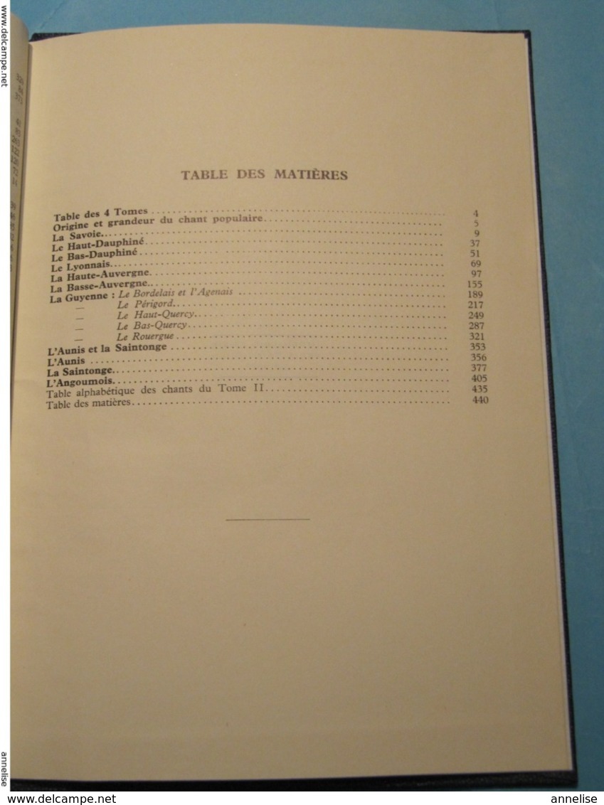 1951 4 Tomes Anthologie des chants populaires français Provinces françaises Etat neuf