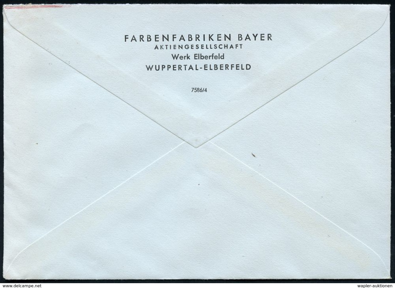 PHARMAZIE / MEDIKAMENTE : (22a) WUPPERTAL-ELBERFELD 4/ BAYER/ .."Bayer"-ARZNEIMITTEL 1954 (28.12.) Seltener AFS (Firmen- - Pharmacy