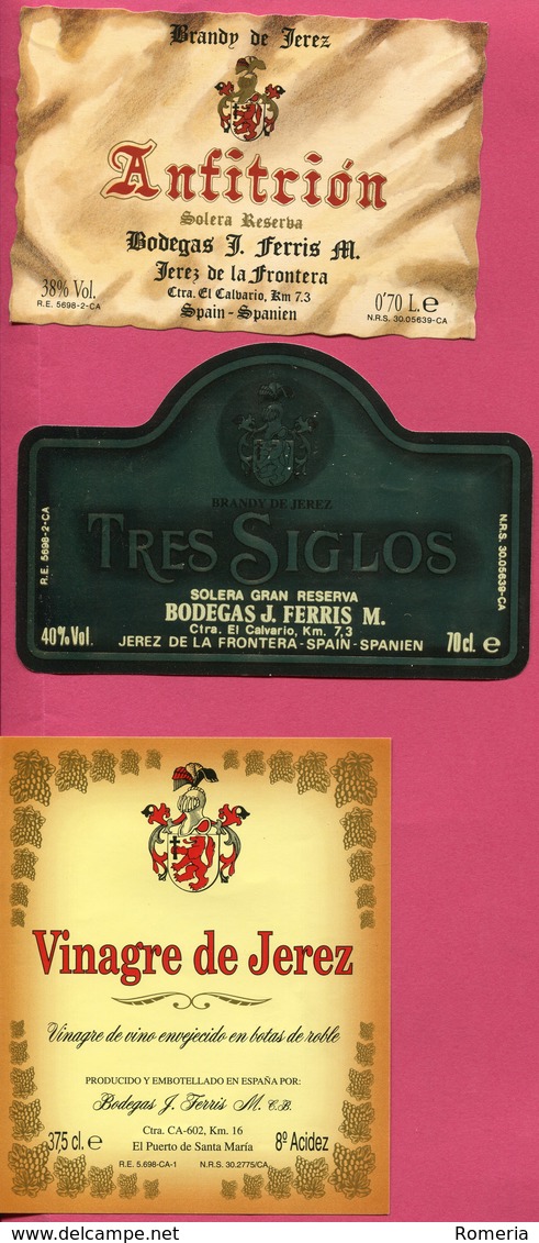 1618 - Espagne - Andalousie - Lot 42 étiquettes Bodegas J. Ferris - Sanlucar De Barrameda - Other & Unclassified