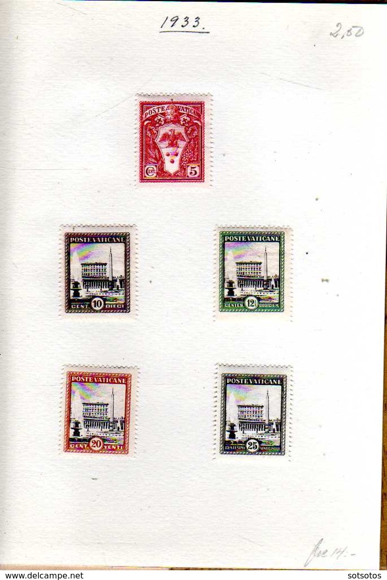 VATICAN little COLLECTION of 90 mint stamps ISSUED DURING PIUS XII PONTIFICATE in a very nice small album, all in comple