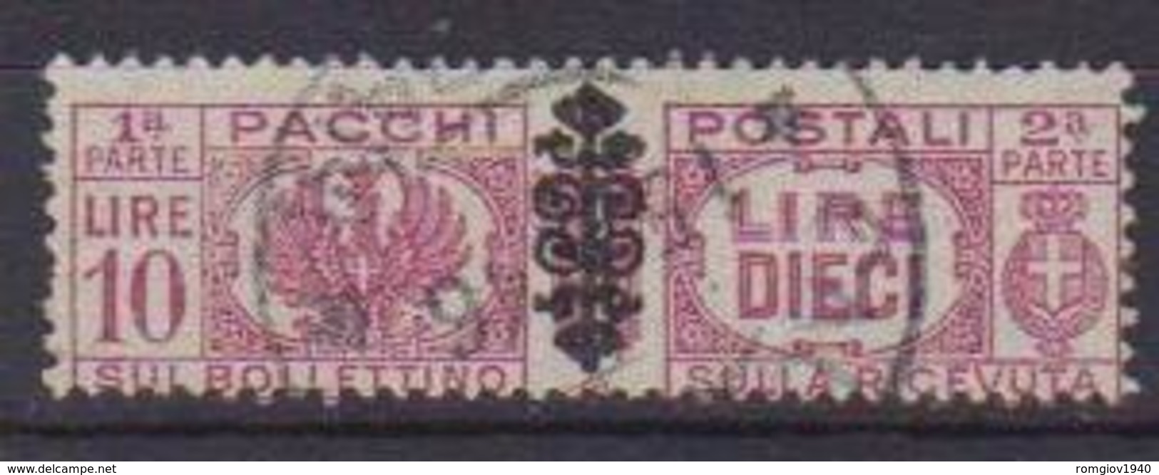 REGNO D'ITALIA LUOGOTENENZA 1945 PACCHI POSTALI SASS. 58 USATO VF - Paketmarken