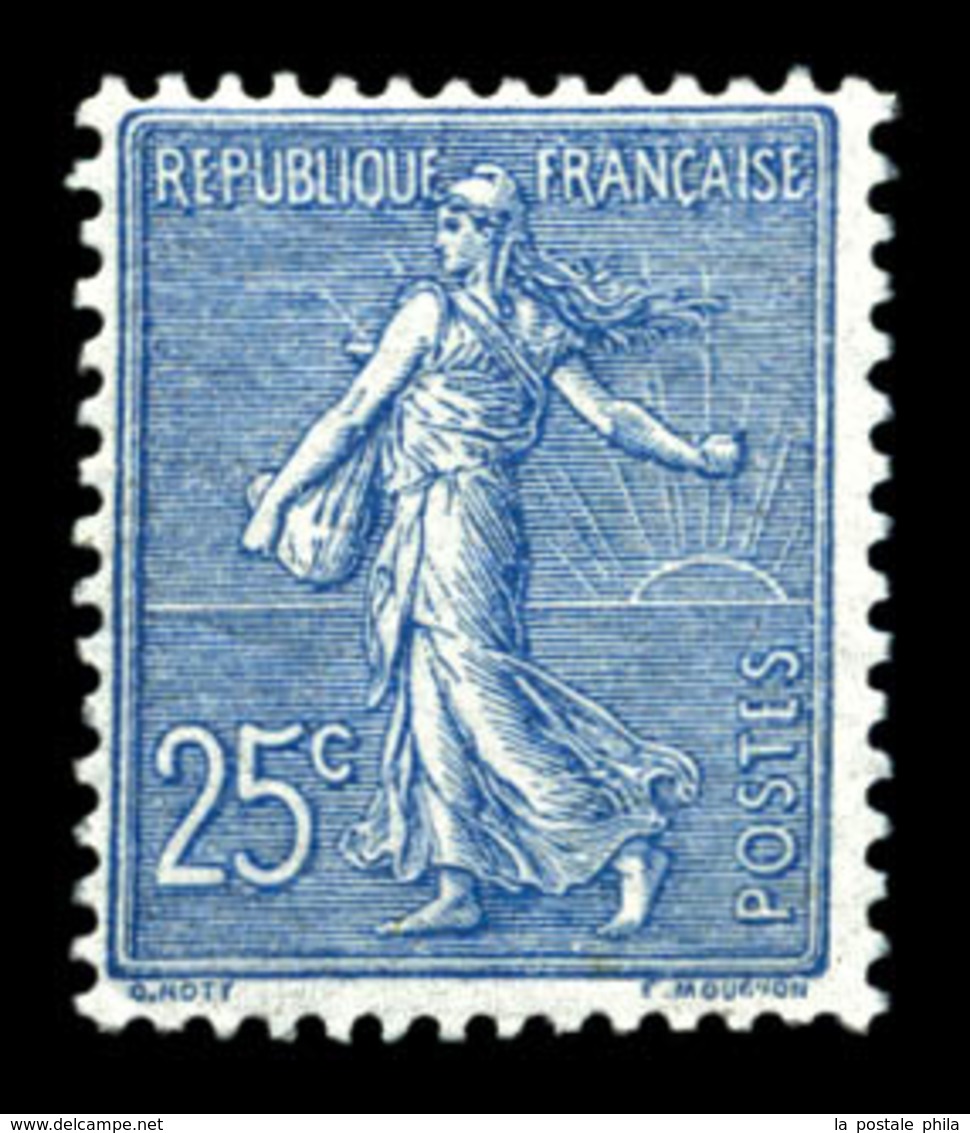 ** N°132, Semeuse, 25c Bleu. TB  Qualité: **  Cote: 225 Euros - 1900-02 Mouchon