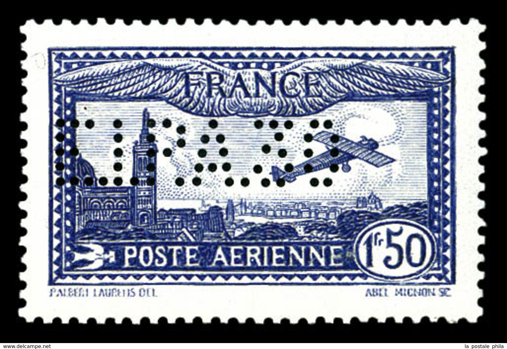 * N°6c, 1F50 Outremer Perforé 'E.I.P.A.30', TB (certificat)  Qualité: *  Cote: 580 Euros - 1927-1959 Neufs