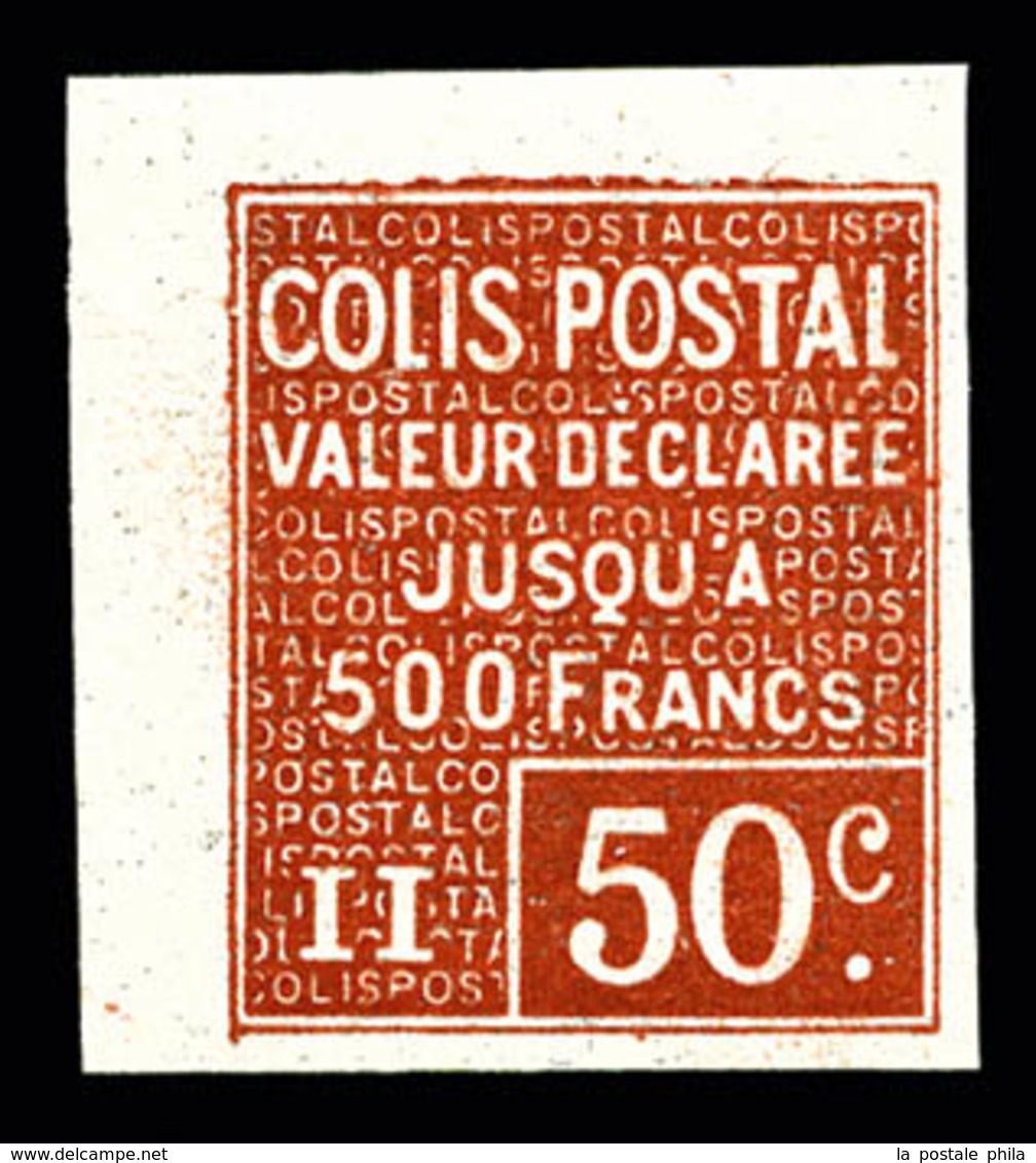 ** N°56, (cote Maury), 50c Rouge NON DENTELE, Petit Coin De Feuille, RARE Et SUP (signé Calves/certificat)  Qualité: **  - Neufs