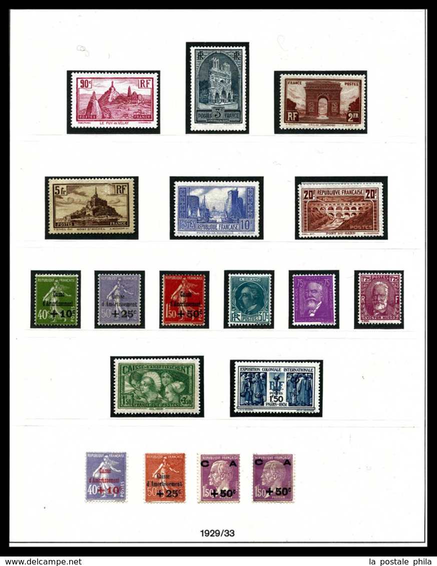 N 1900-1940, POSTE, PA, BLOCS: collection complète de timbres neufs */** dont N°122, 155, caisses d'amortissement, N°262