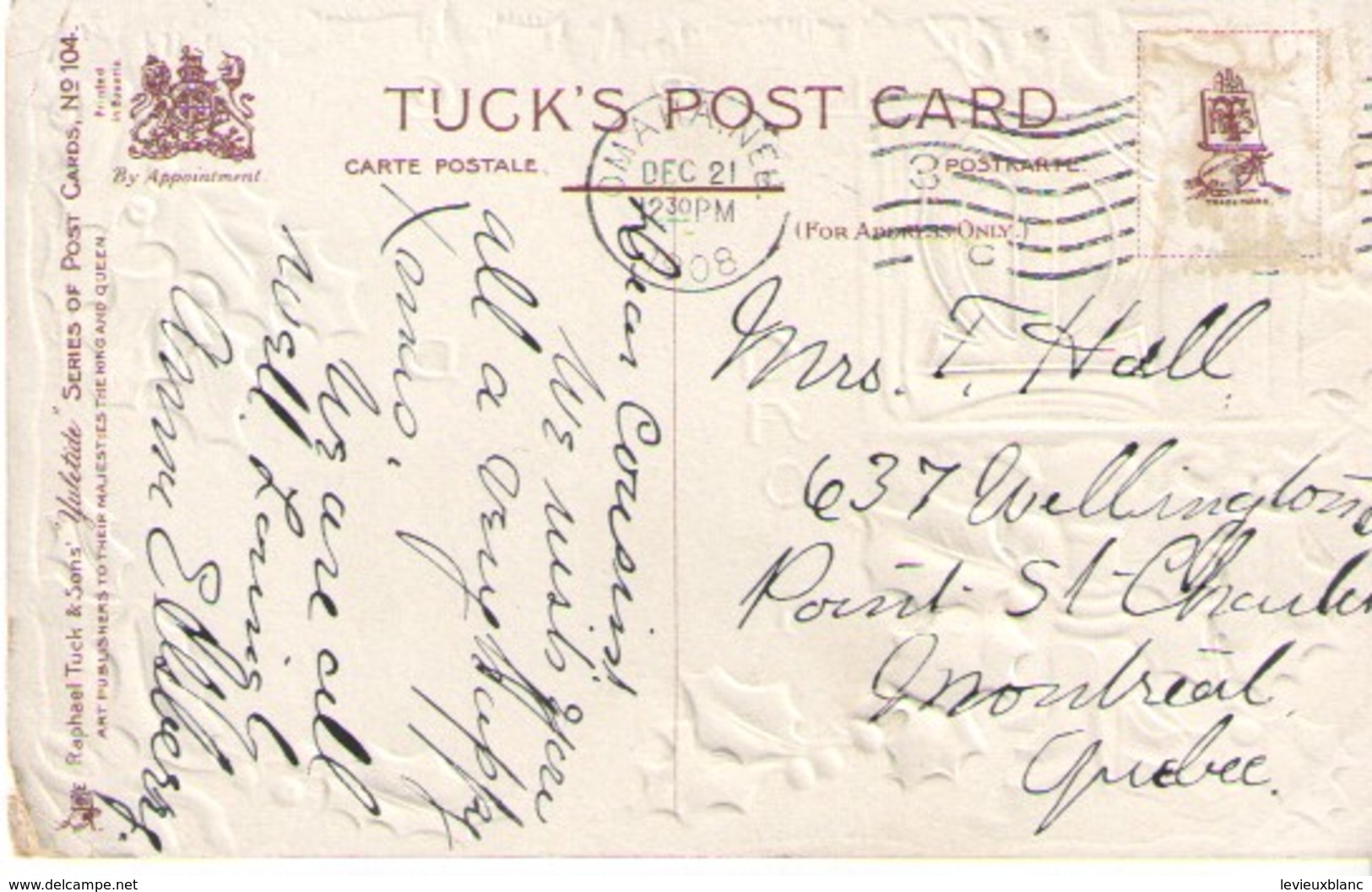 Carte Postale Ancienne De Vœux/Love Peace & Gladness/TUCK/Omaha/Nebraska/Montréal/1908       CVE163 - Nouvel An