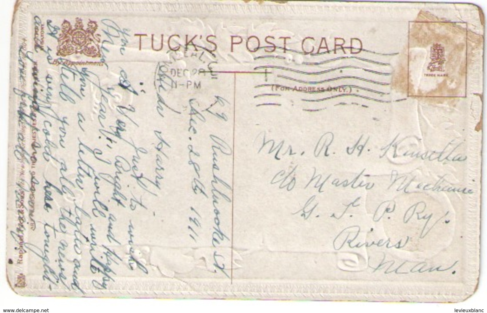 Carte Postale Ancienne De Voeux/Time Be Good To Thee/Raphael TUCK/Montréal/1911      CFA35 - Nouvel An