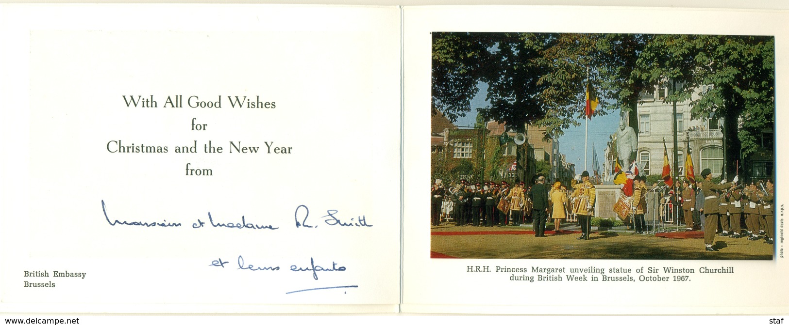 Two Cards With Happy New Year Wishes From The British Embassy In Brussels - Neujahr