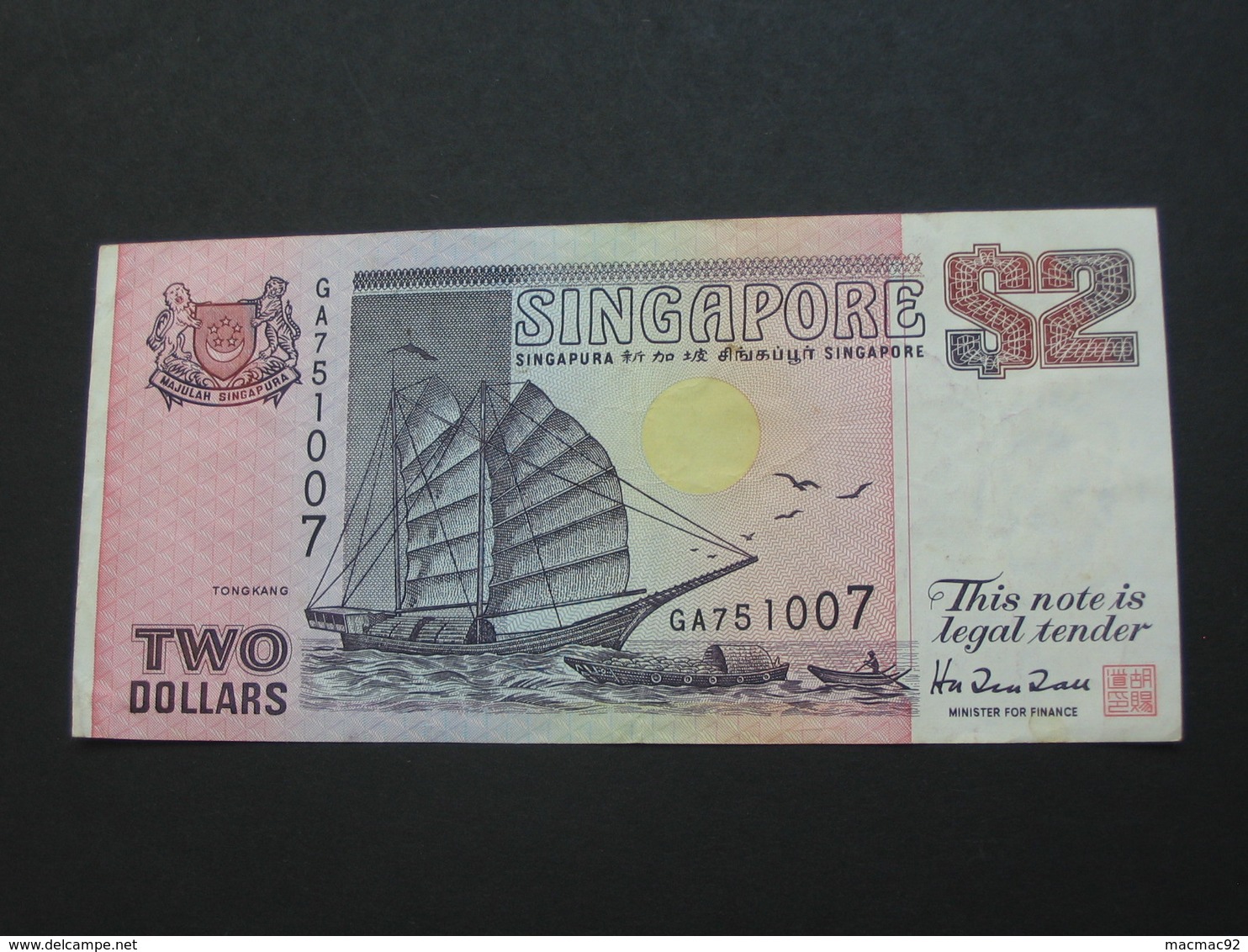 2-Two- Dollar 1992 - SINGAPORE - This Note Is Legal Tender For Singapore  **** EN ACHAT IMMEDIAT **** - Singapur