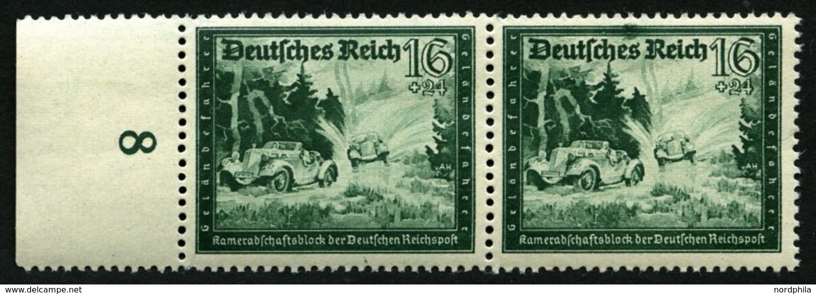 Dt. Reich 891II **, 1944, 16 Pf. Geländefahren Mit Abart Dunkler Fleck Im Rahmen über Es Von Deutsches, Im Waagerechten  - Other & Unclassified