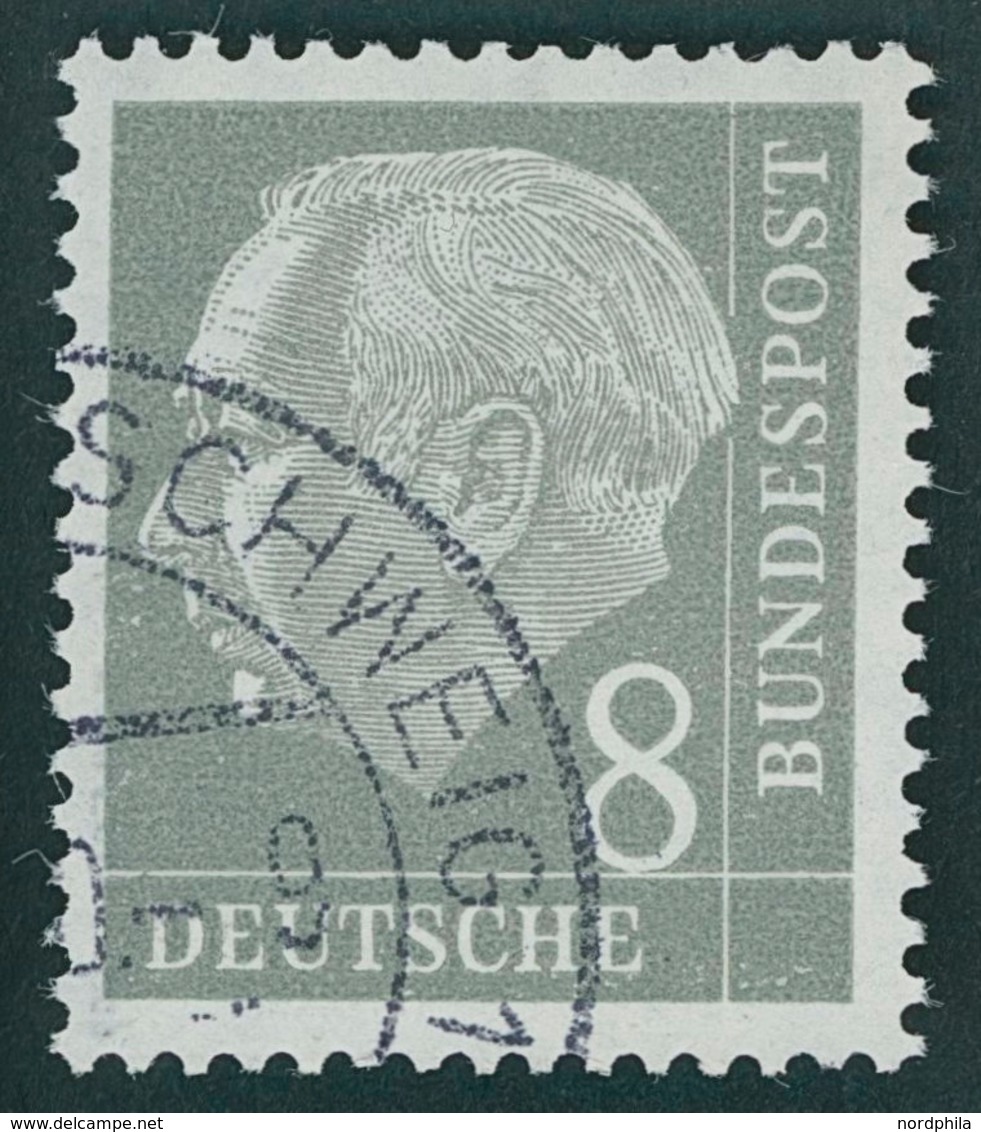 BUNDESREPUBLIK 182Y O, 1960, 8 Pf. Heuss Wz. Liegend, Nachauflage, Pracht, Gepr. D. Schlegel, Mi. 150.- - Sonstige & Ohne Zuordnung