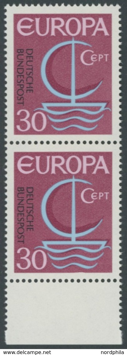 BUNDESREPUBLIK 520I **, 1966, 30 Pf. Europa Mit Plattenfehler Delle Im Unteren Markenrand Unter Der Welle, Im Senkrechte - Sonstige & Ohne Zuordnung