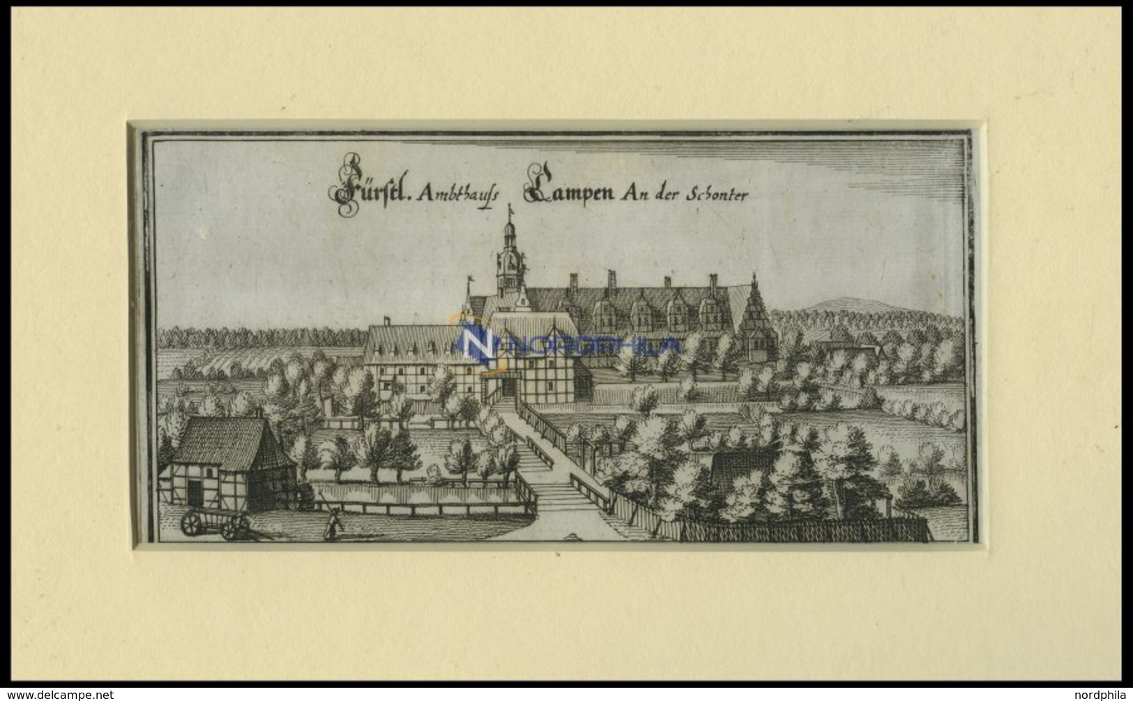 LEHRE: Schloß Campen, Kupferstich Von Merian Um 1645 - Lithografieën