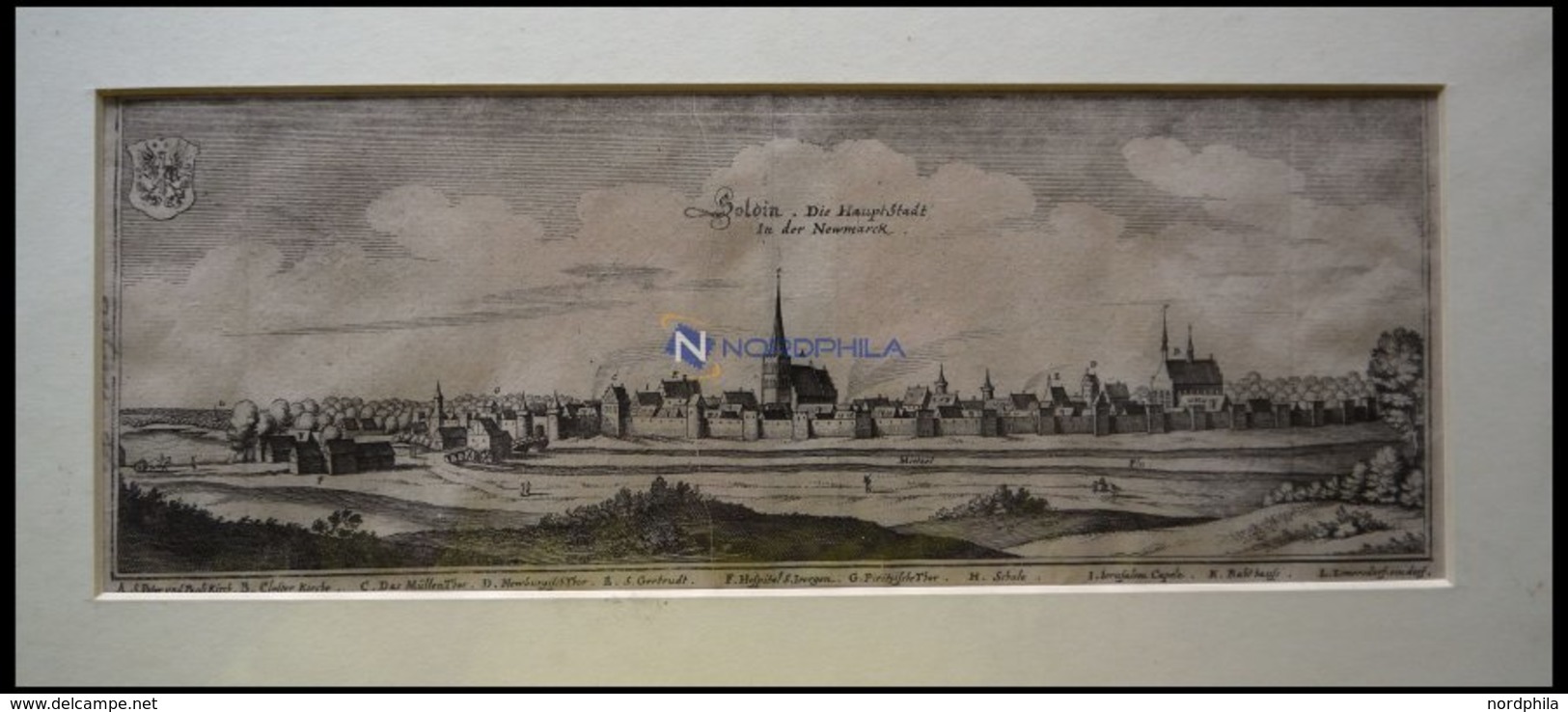 SOLDIN/NEUMARKT, Gesamtansicht, Kupferstich Von Merian Um 1645 - Lithografieën