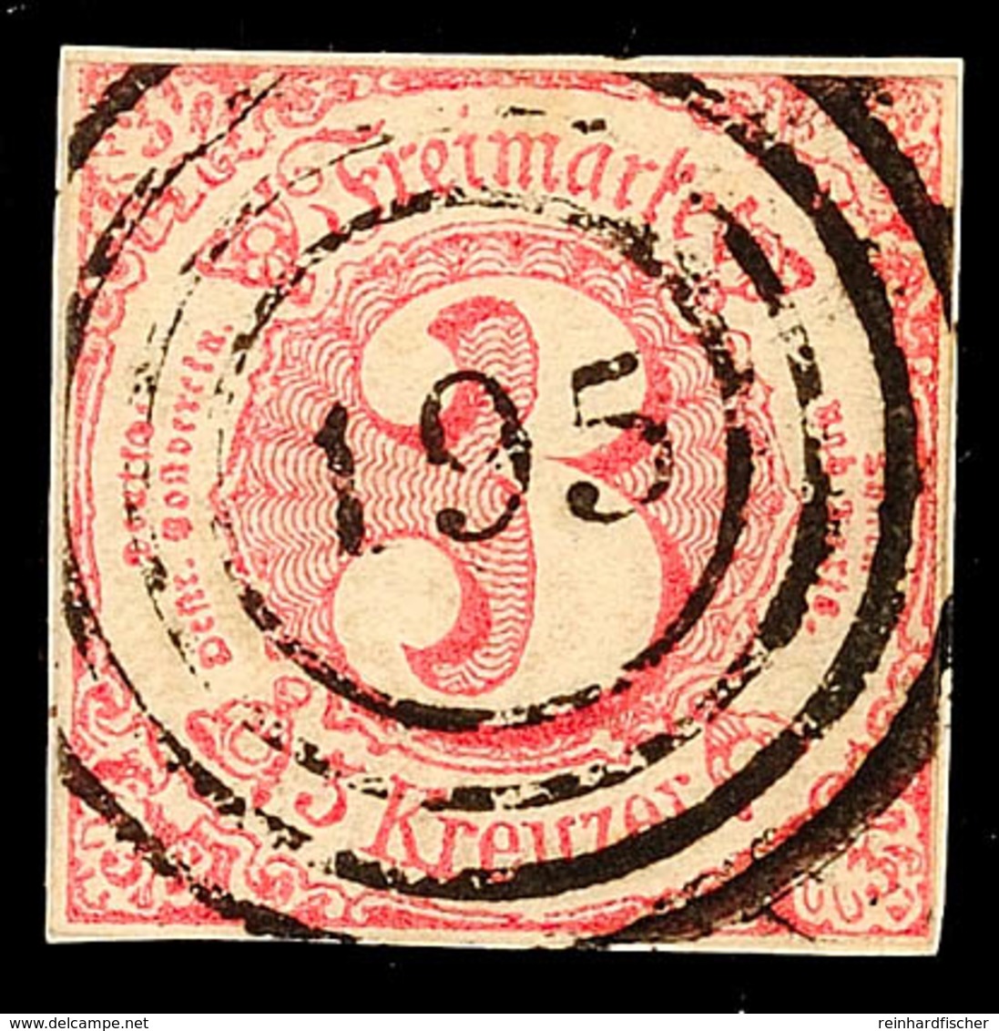 "195" - MONTABAUR, Herrlich Zentrisch Klar Auf Briefstück Mit Farbfrischer, Dreiseitig Vollrandiger 3 Kr. Rosa, Katalog: - Sonstige & Ohne Zuordnung