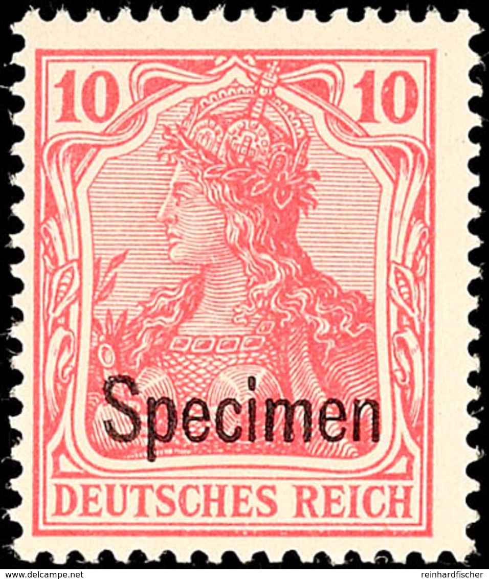 10 Pfg Germania Mit  "Specimen"-Aufdruck, Tadellos Gezähntes, Postfrisches Kabinettstück, Geprüft Schmitz, Mi. 600.-, Ka - Andere & Zonder Classificatie