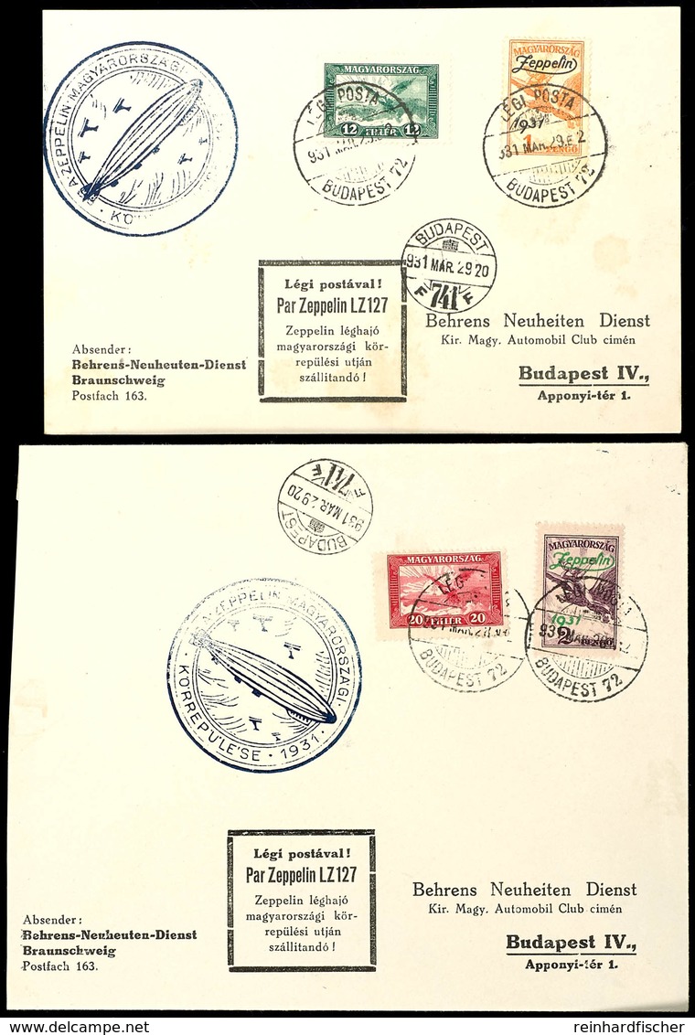 1931, Ungarnfahrt, Ungarische Post, Rundfahrt, Karte Und Brief Mit 1 Bzw. 2 Pengö Und Nebenfrankatur, Katalog: Si.102Aa, - Andere & Zonder Classificatie