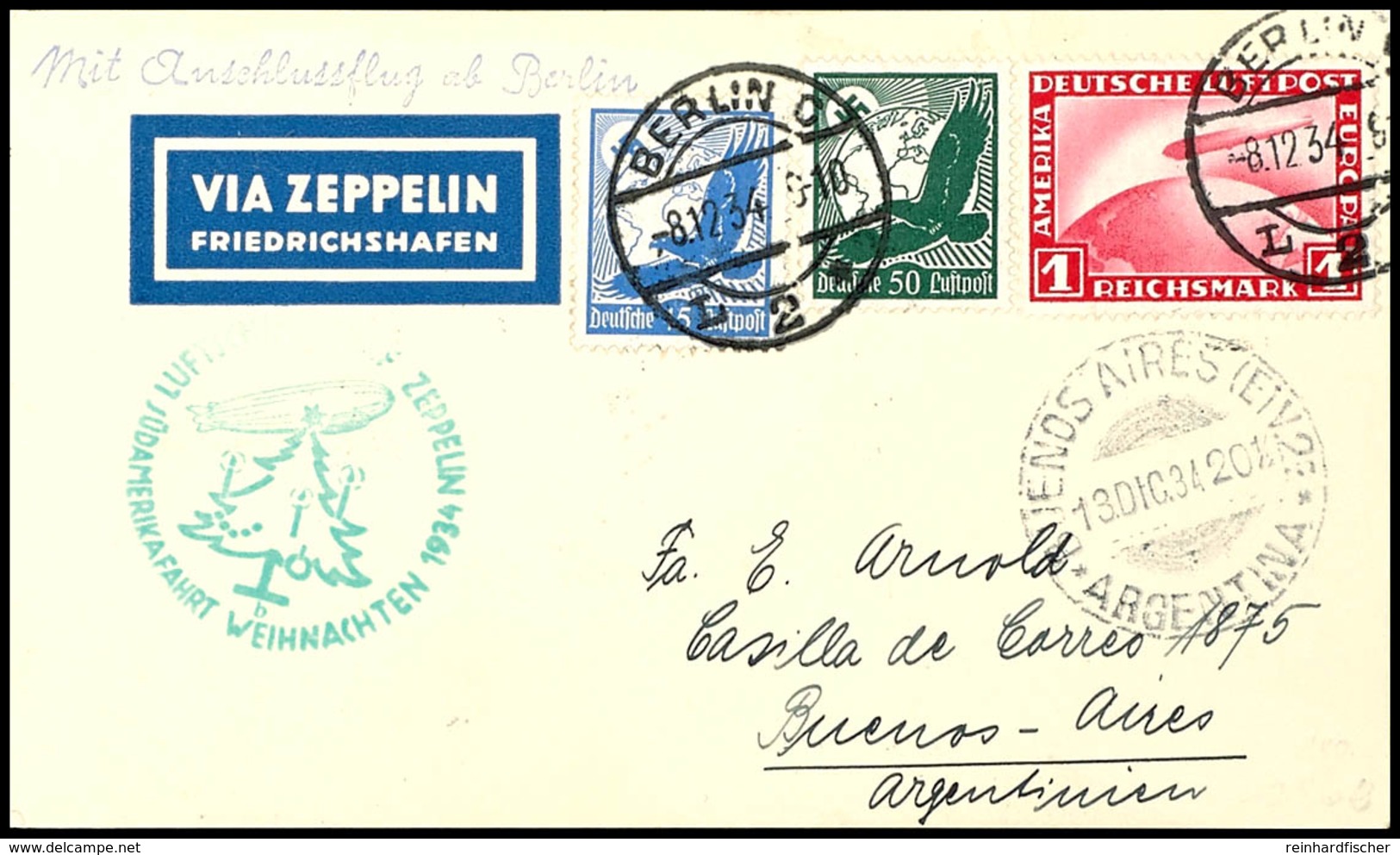 1932, 1. Südamerikafahrt, Argentinische Post, Vordruckbrief Mit Nur Brasil. Best.-Stempel In Violett, Adressiert Nach De - Andere & Zonder Classificatie