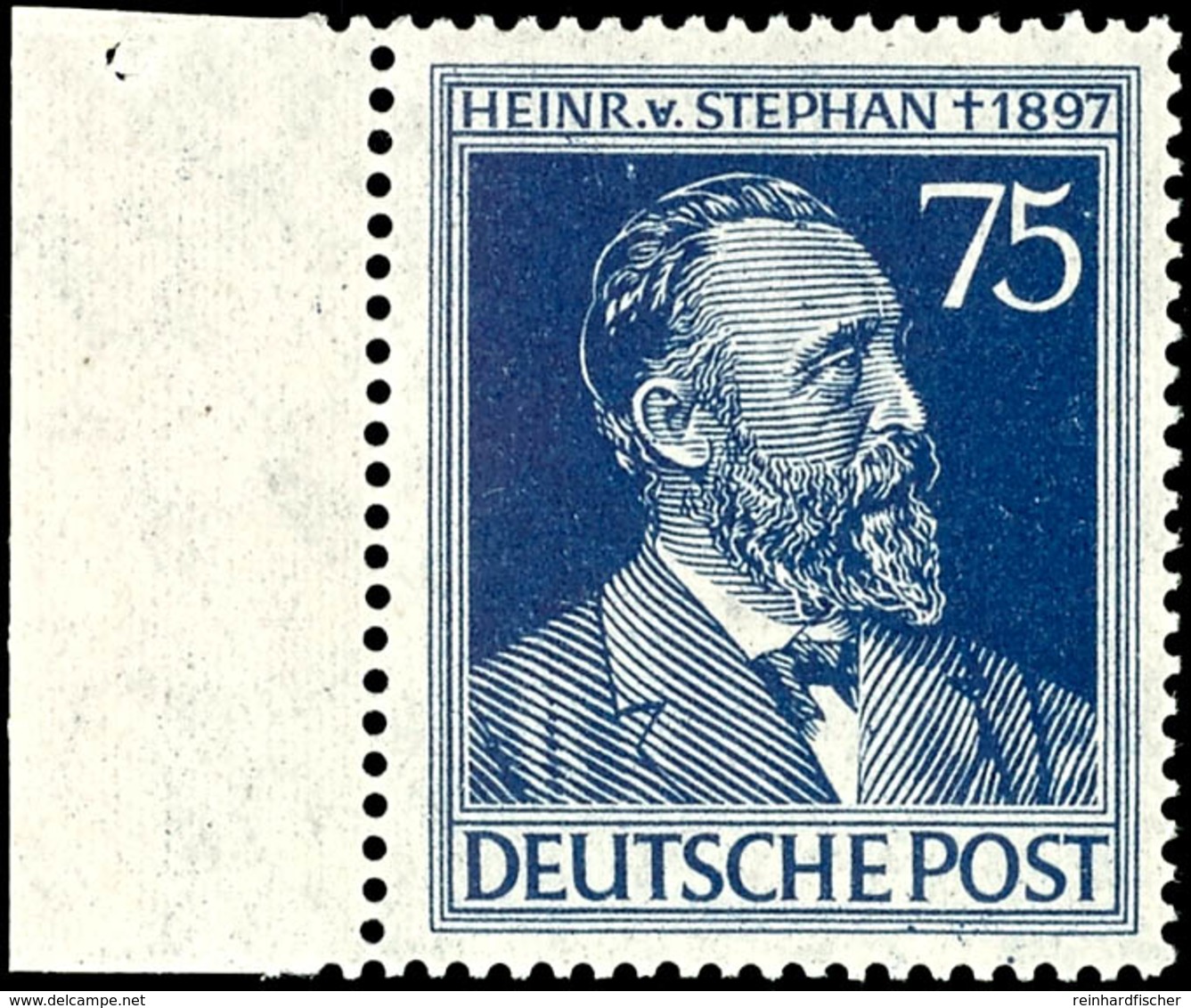 75 Pfg "50. Todestag Heinrich Von Stephan", Plattenfehler I, Tadellos Postfrisch, Mi. 80.-, Katalog: 964I ** - Andere & Zonder Classificatie