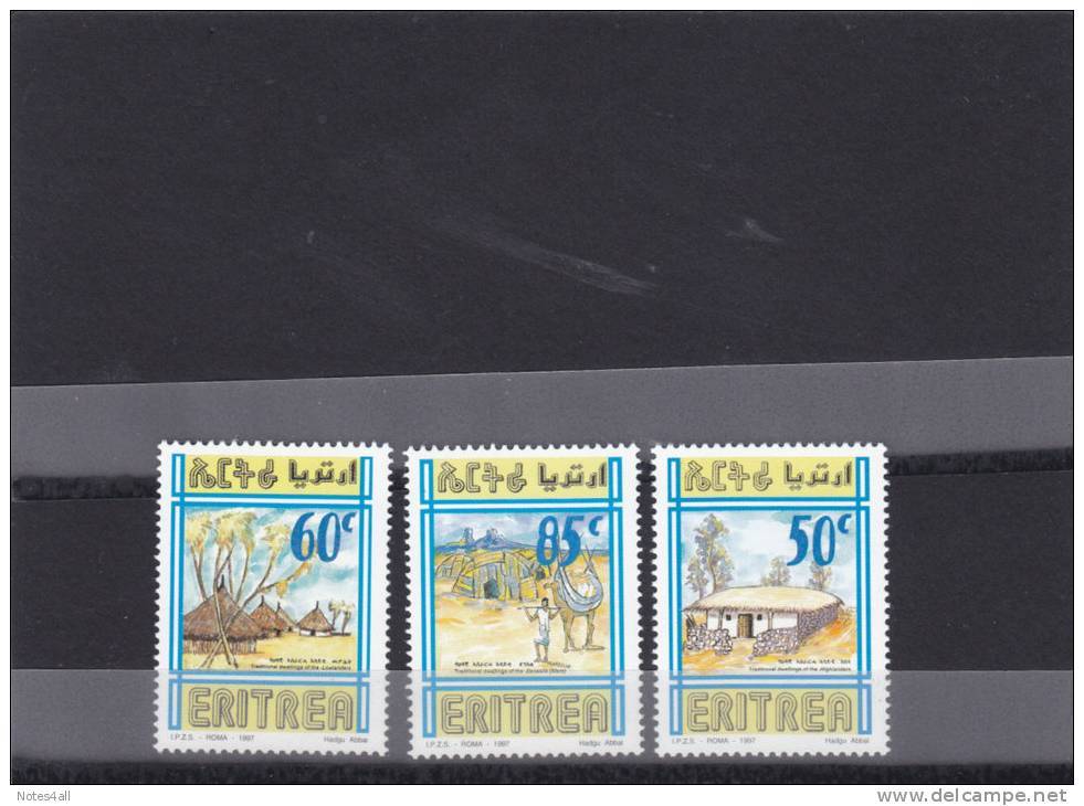 Stamps ERITREA 1998 SC 308-310 DWELLINGS HOUSES IPAZ ITALY MNH SET ER#12 LOOK - Eritrea