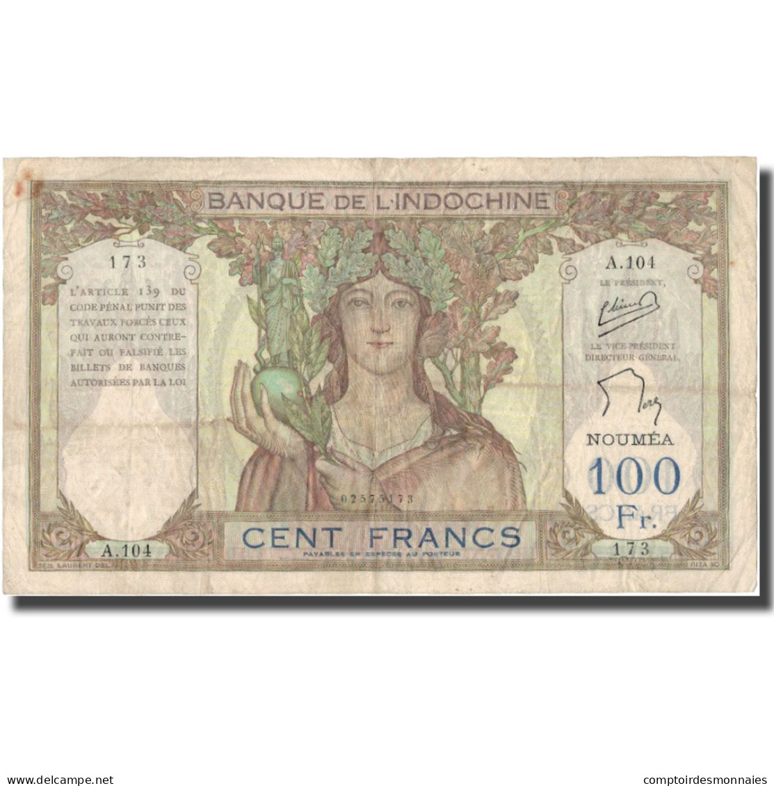 Billet, Nouvelle-Calédonie, 100 Francs, UNDATED 1957, KM:42d, TTB - Indochine