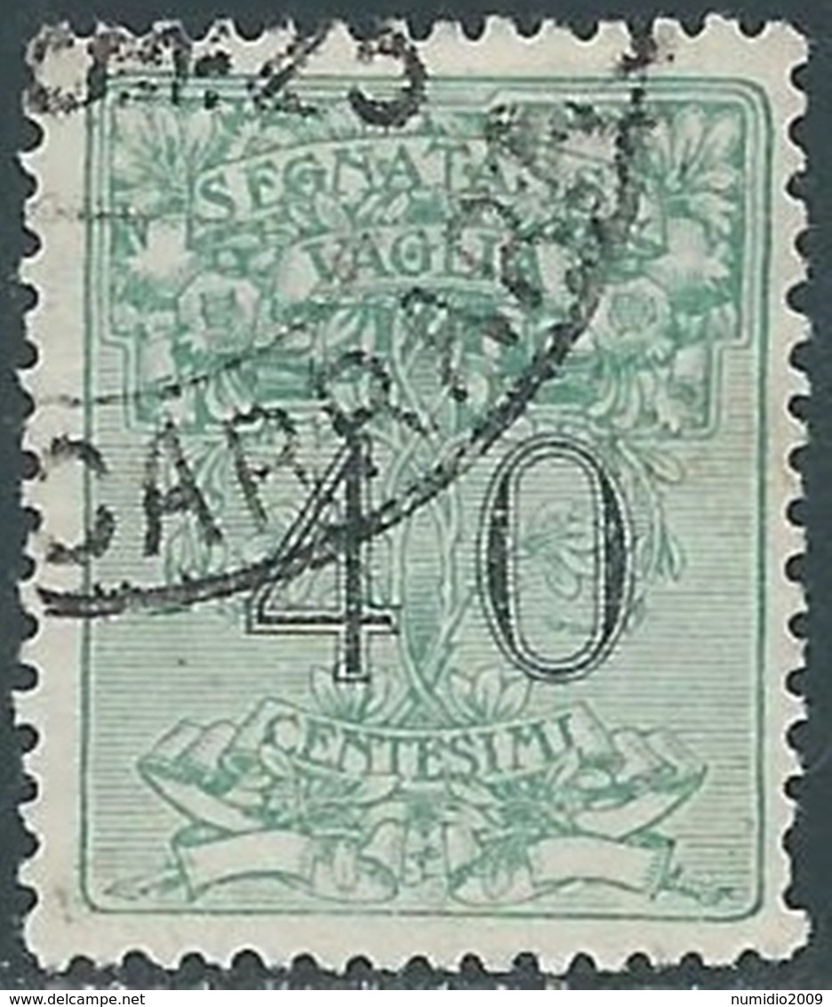 1924 REGNO SEGNATASSE PER VAGLIA USATO 40 CENT - RB38-3 - Tax On Money Orders