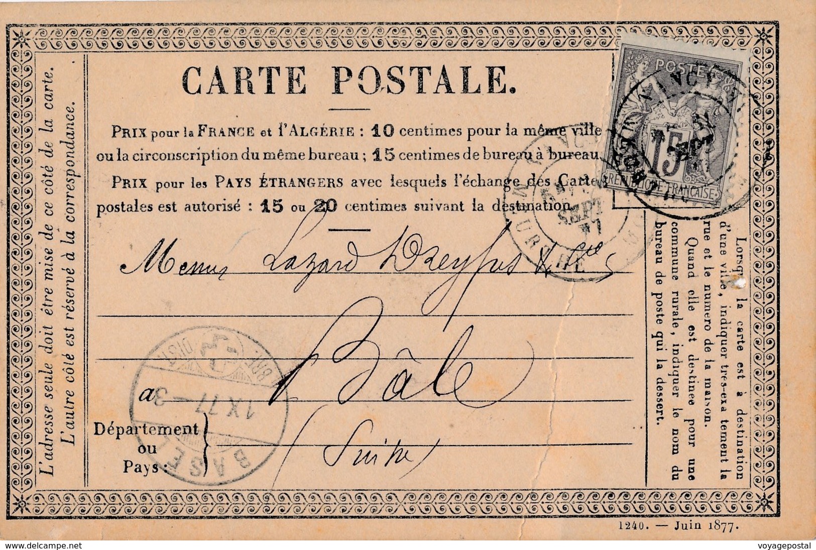 CARTE PRECURSEUR HEYMAN SAGE NANCY MEURTHE ET MOSELLE BALE SUISSE BASEL - Cartoline Precursori