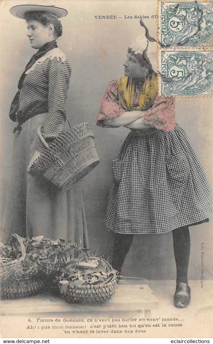 Les Sables D'Olonne       85      Trois Cartes.  Sablaise Marchande De Poisson     (voir Scan) - Sables D'Olonne