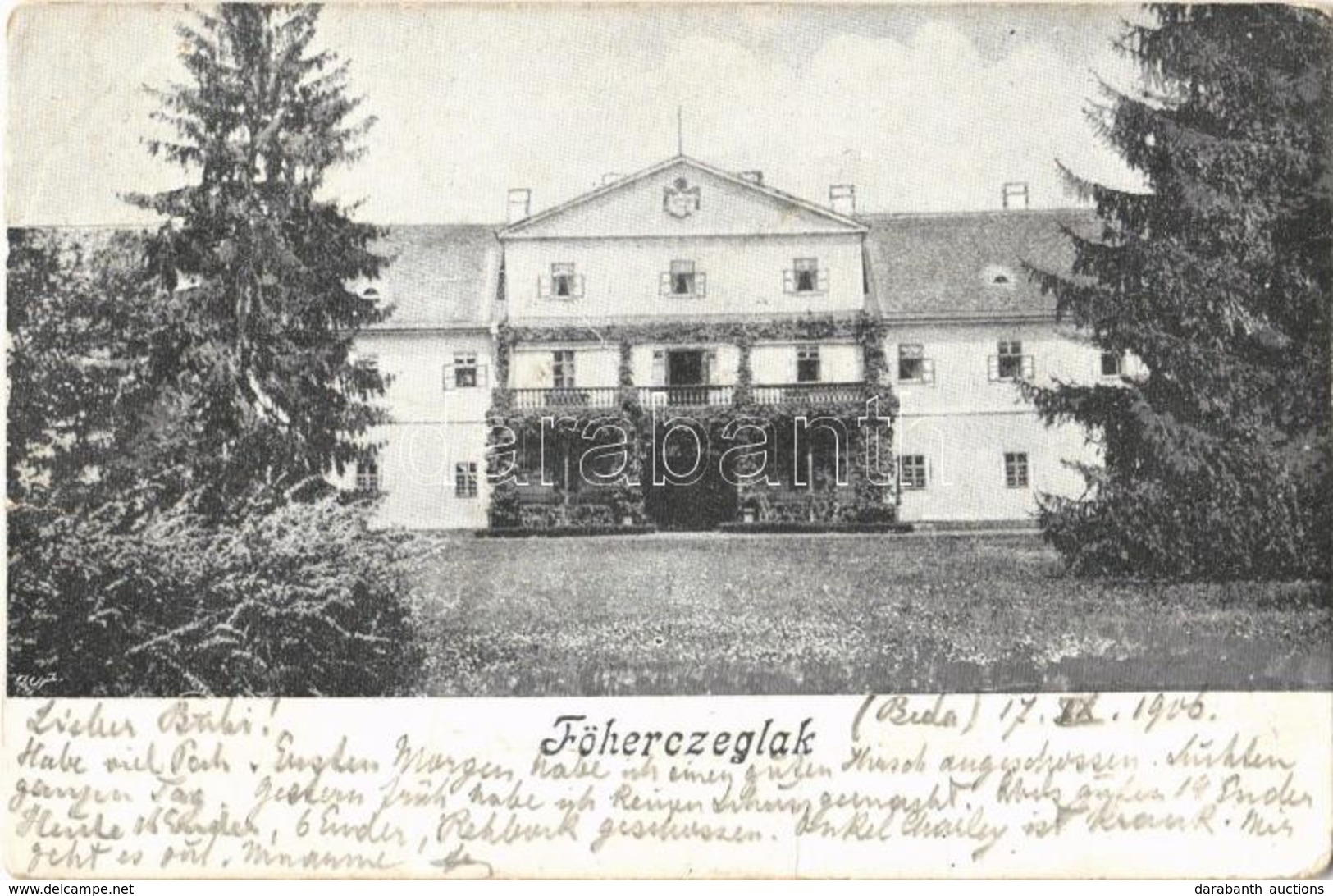 T3 1906 Főherceglak, Főherczeglak, Knezevo (Baranyabán, Popovac, Ban); Kastély. Albert Ferenc József Főhercegnek Címzett - Otros & Sin Clasificación