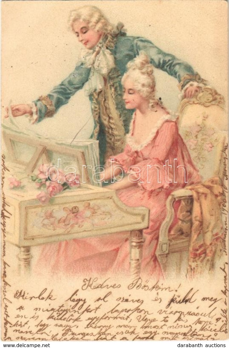 T2 1900 Baroque Couple, Piano. Litho - Sin Clasificación