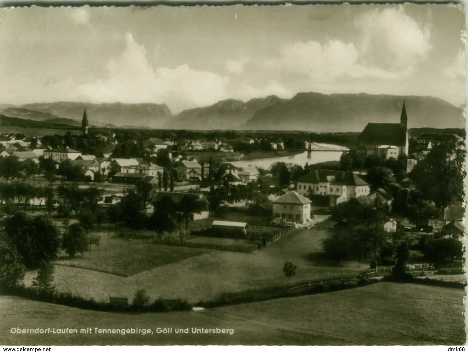 AK AUSTRIA - OBERNDORF LAUFEN MIT TENNENGEBIRGE - GOLL UND UNTERSBERG - 1950s (5921) - Oberndorf Bei Salzburg