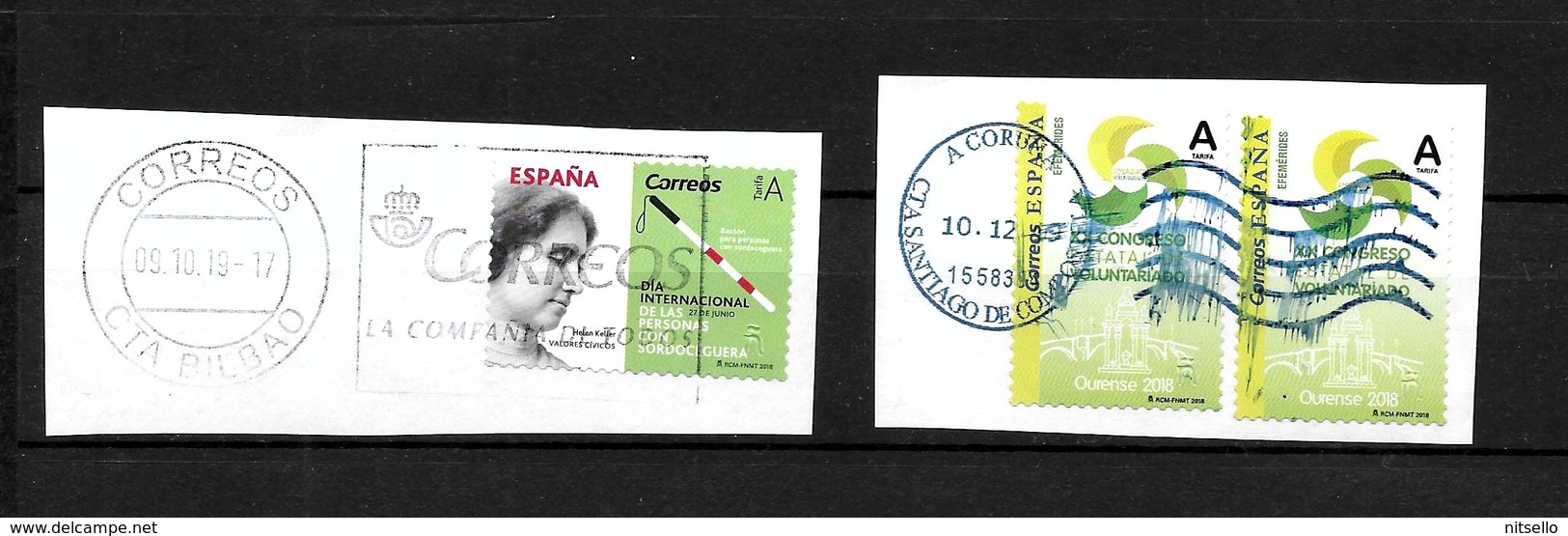 LOTE 1952  ///  ESPAÑA 2018 Y 2019 EN PAPEL CON MATASELLO COMPLETO - Used Stamps