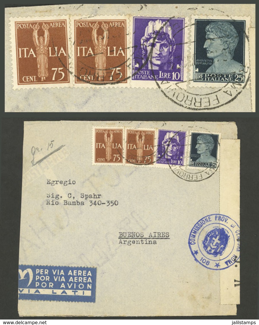 ITALY: 18/OC/1940 Roma - Argentina, Airmail Cover Sent By LATI Franked With 36.50L. Including Sc.230 (US$2,400 On Cover - Ohne Zuordnung