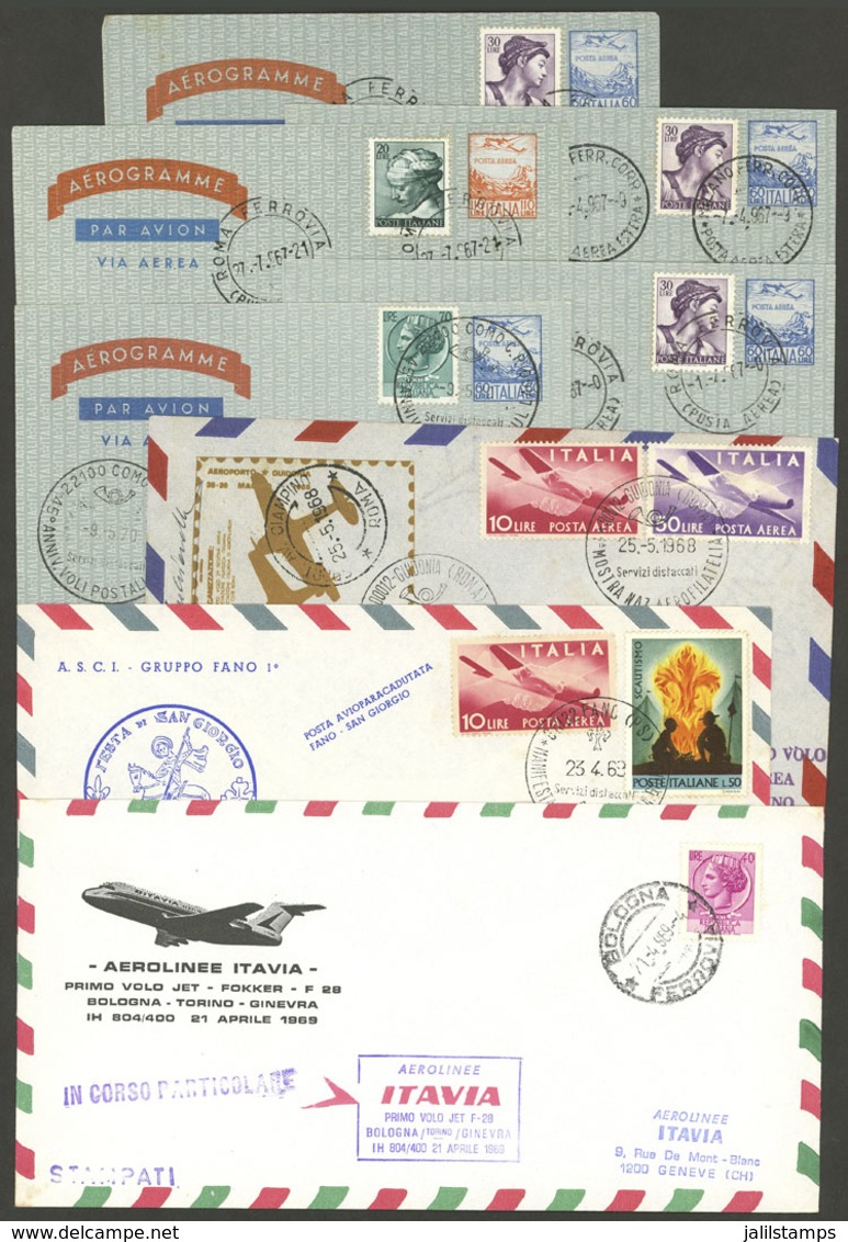 ITALY: 8 Covers Or Aerograms Of 1967/69, All First Flights Or Special Flights, VF Quality! - Ohne Zuordnung