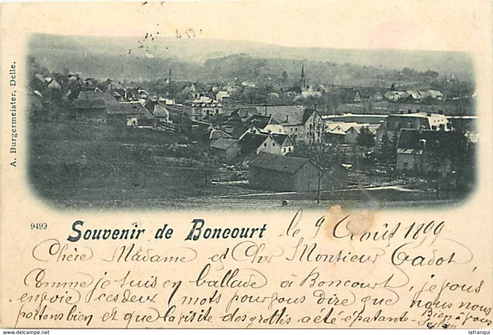 Pays Div- Suisse -ref V511- Souvenir De Boncourt /- Etat : Petite Et Legere Tache Dans Le Texte - - Court