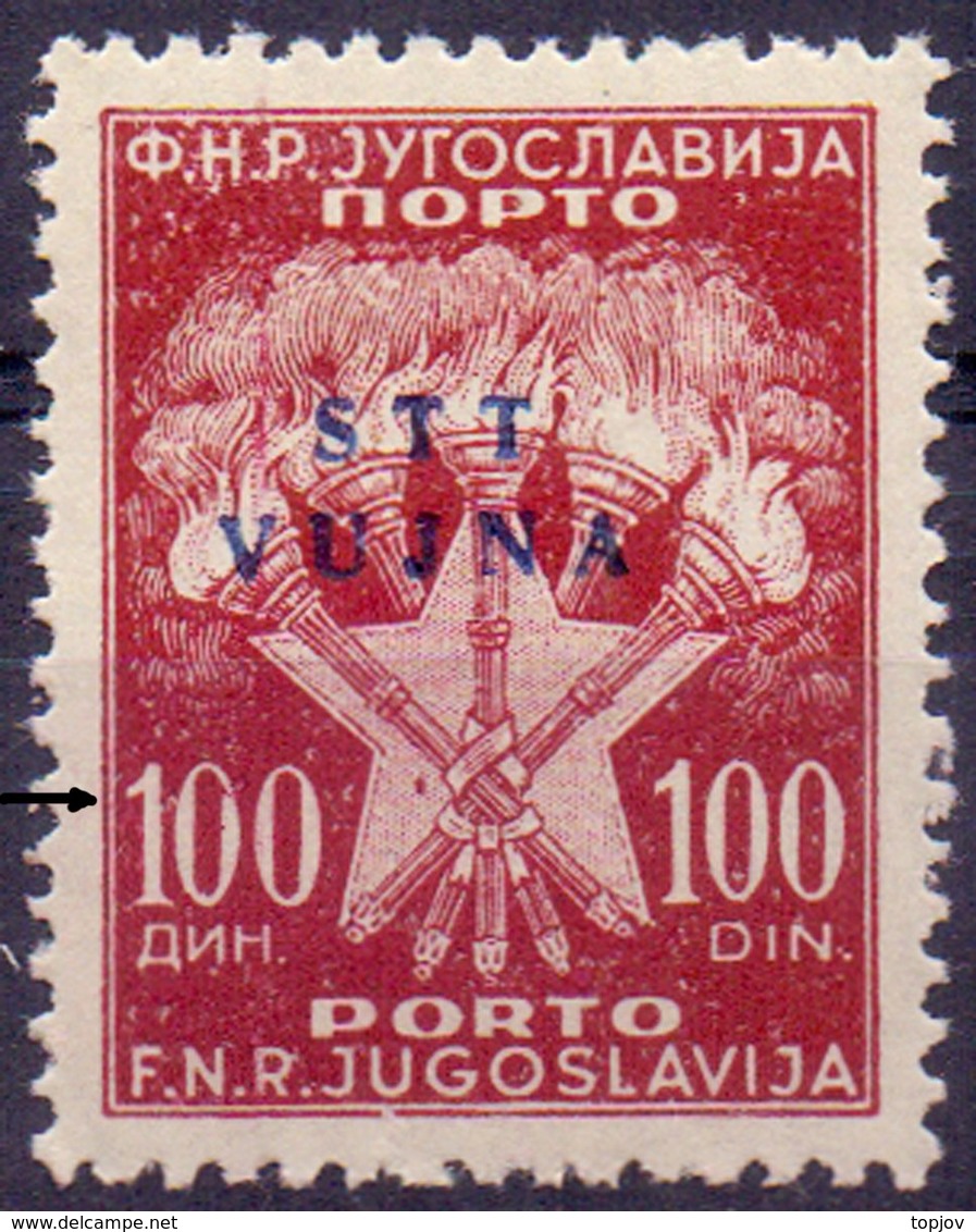 VUJNA - ERROR  PORTO  BROKEN "0". - **MNH - 1952 - Taxe