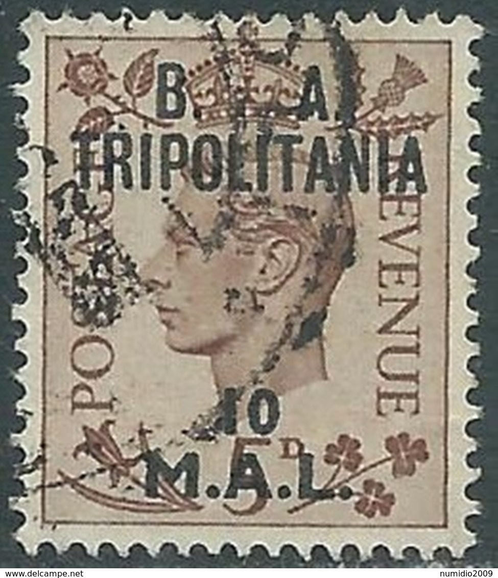 1950 OCCUPAZIONE BRITANNICA TRIPOLITANIA BA USATO 10 MAL - RB39-7 - Tripolitania