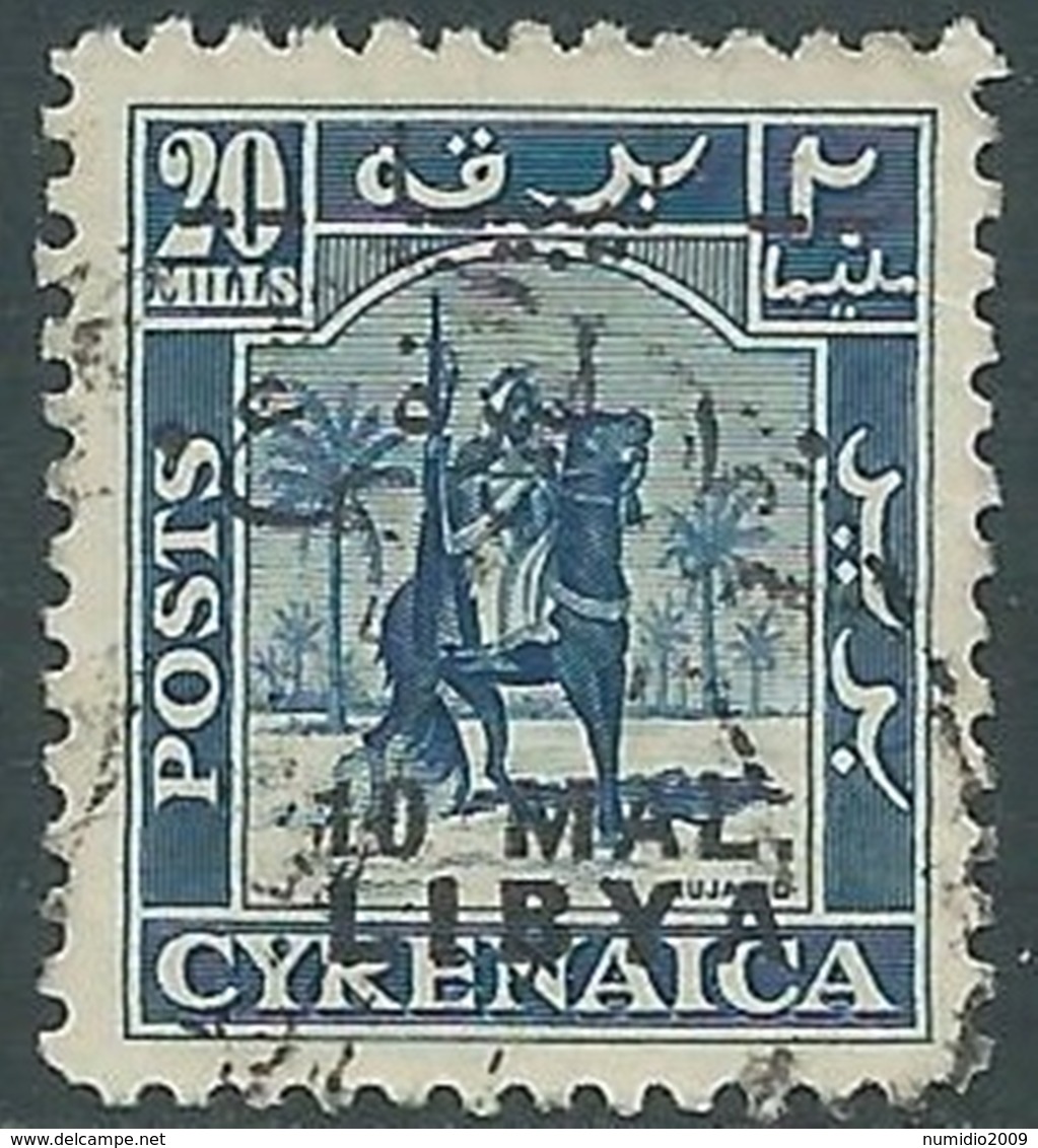 1951 LIBIA REGNO INDIPENDENTE EMISSIONE PER LA TRIPOLITANIA USATO 10 MAL RB44-5 - Libya