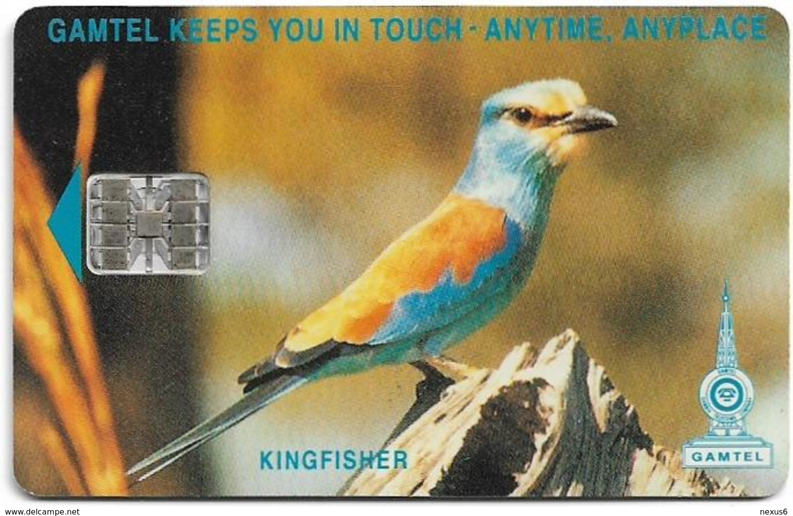 Gambia - Gamtel - Kingfisher Bird (Small Cn. C4C), SC7, 125Units, Used - Gambia