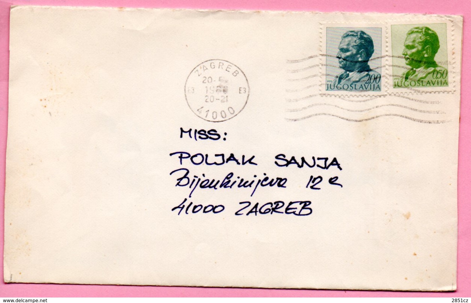 Letter - Stamp Tito / Postmark Zagreb, 1988., Yugoslavia - Andere & Zonder Classificatie