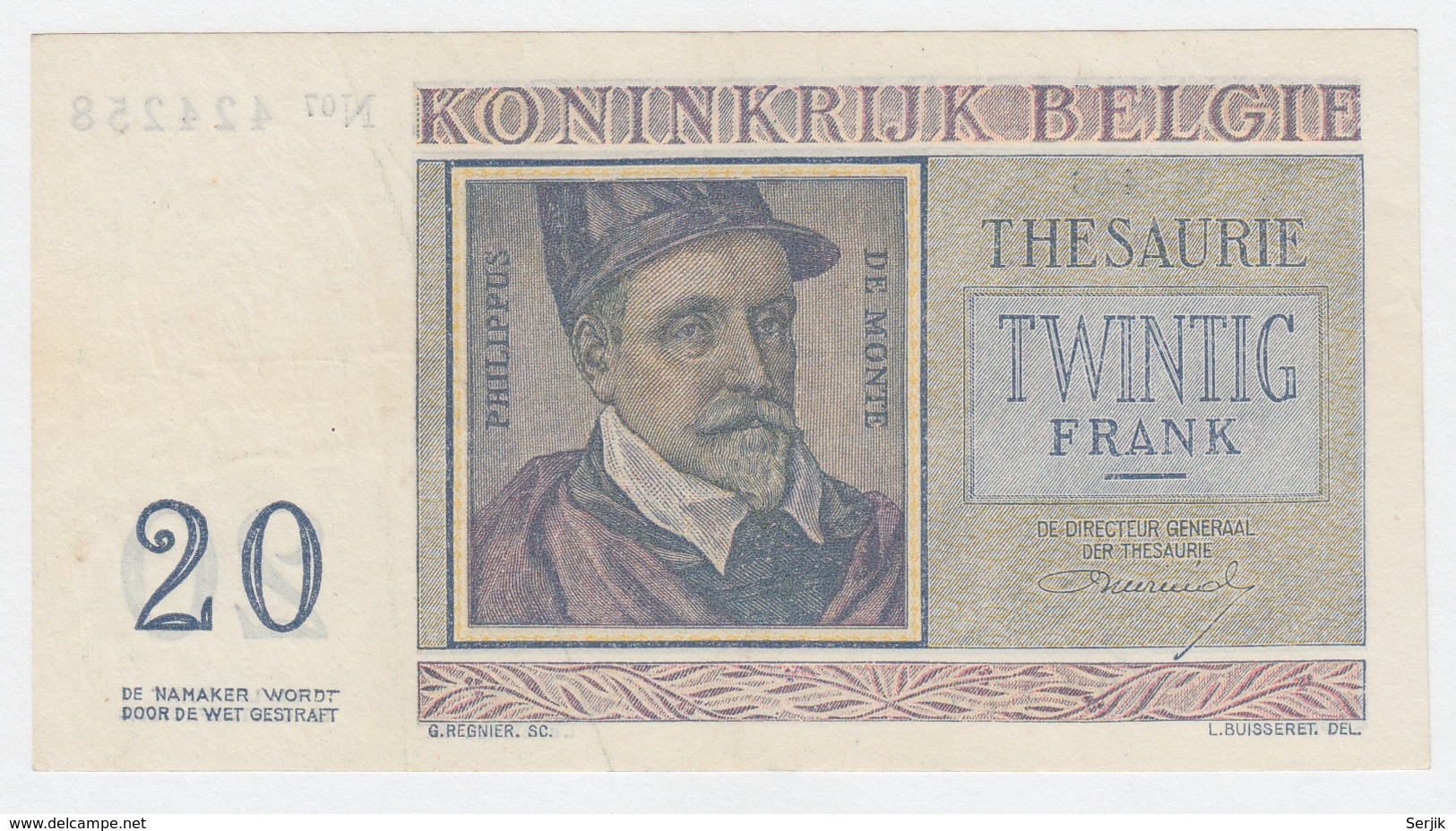 Belgium BELGIQUE 20 Francs 3-4- 1956 VF++ CRISP Banknote Pick 132b 132 B - Sonstige & Ohne Zuordnung