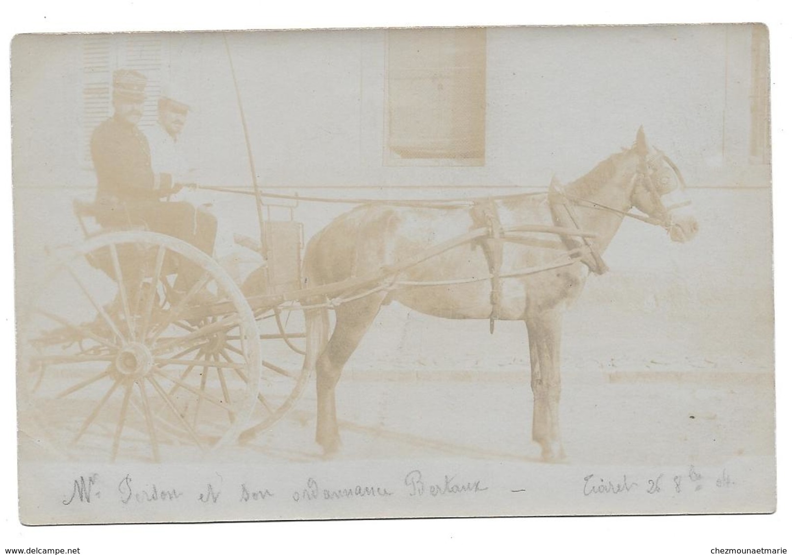 TIARET 1904 - M PERSON ET SON ORDONNANCE BERTAUX - CARTE PHOTO MILITAIRE ALGERIE - Characters