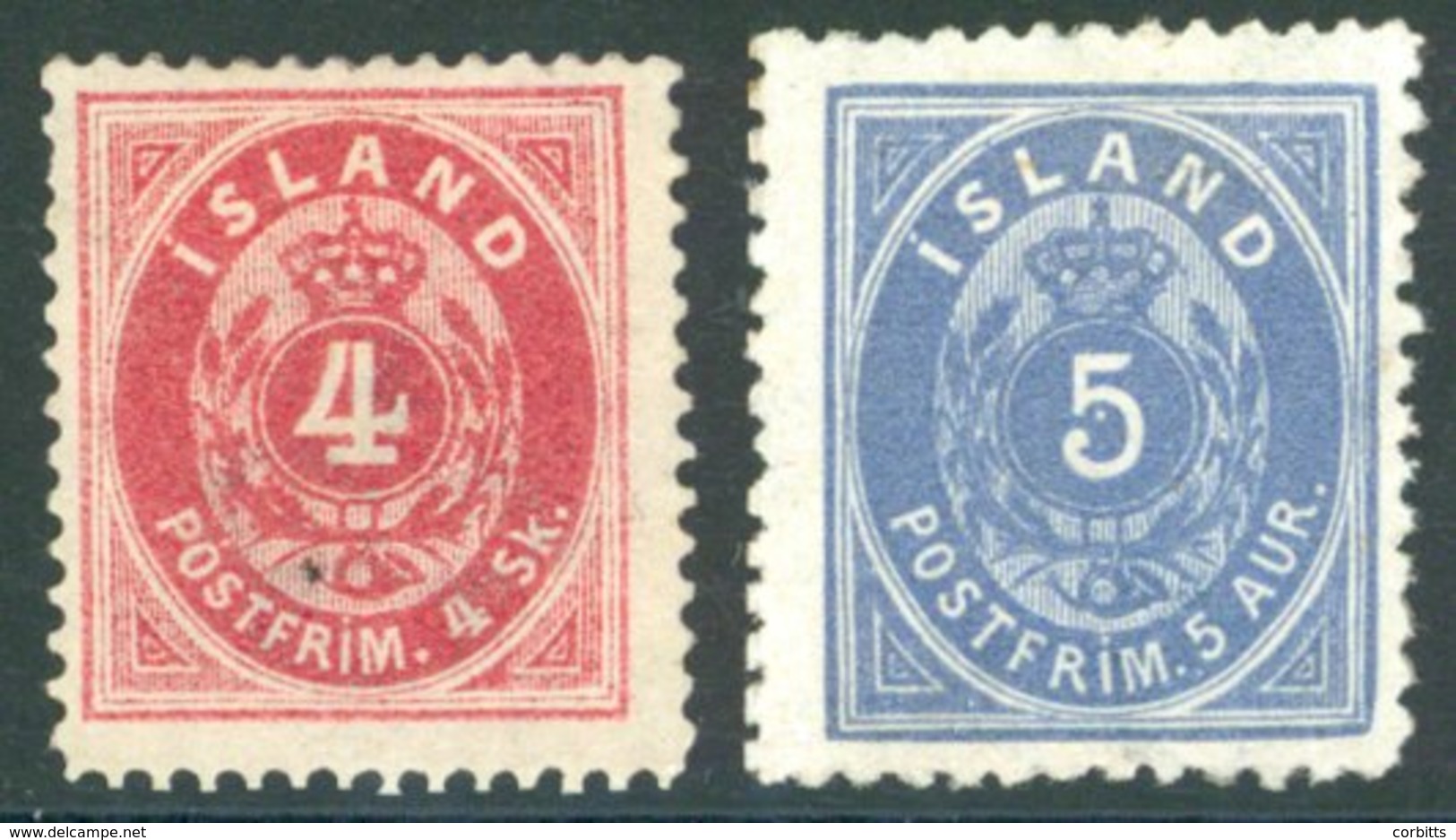 1873 4sk Carmine Perf. 14x13½ Large Part O.g (tiny Black Mark On Front), SG.2, 1875-95 5a Blue Perf. 12½ Large Part O.g, - Sonstige & Ohne Zuordnung