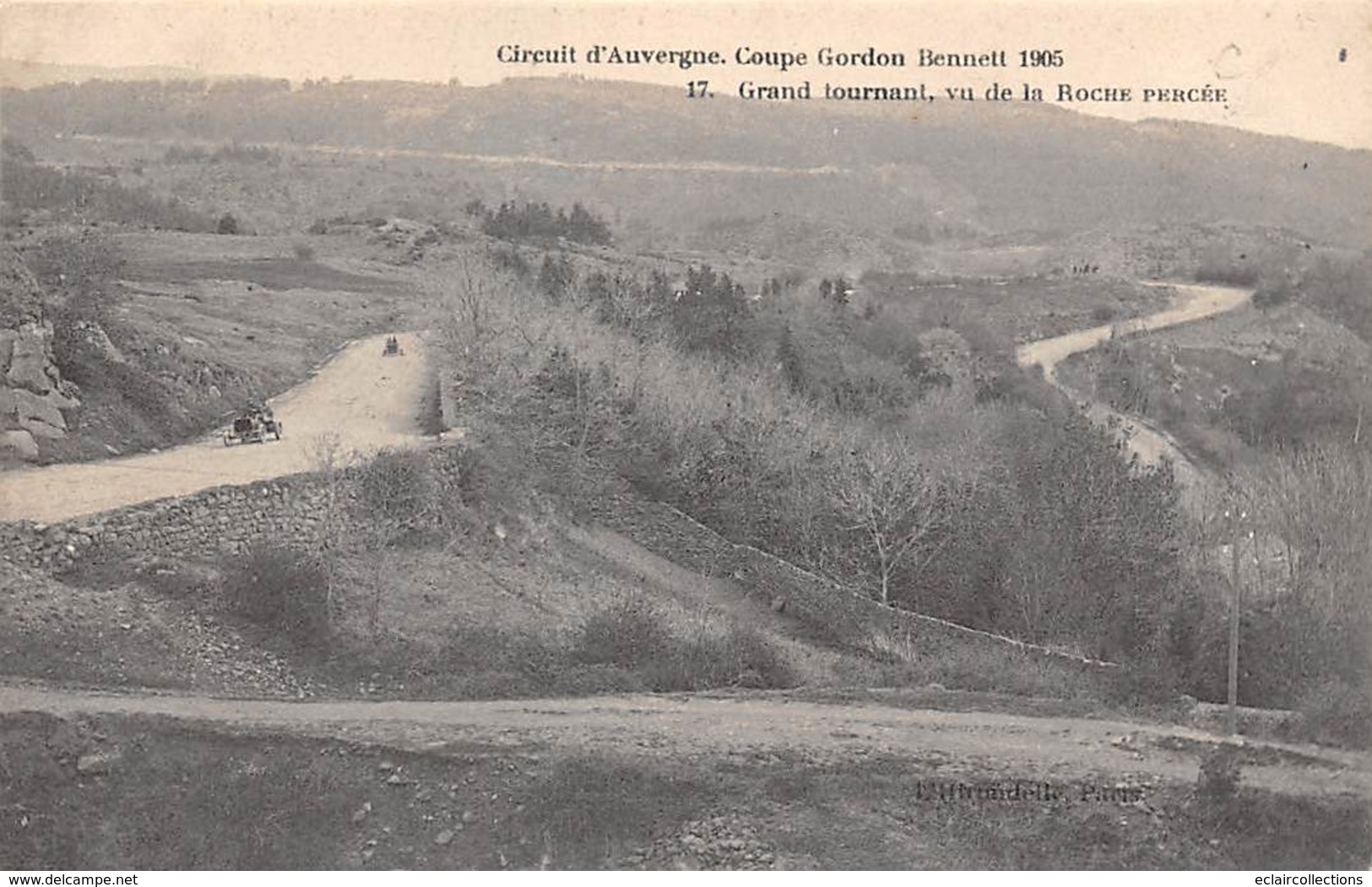 Thème:  Sport Automobile .Circuit d'Auvergne.Coupe Gordon Bennett 1905 . Ensemble de 7 cartes   (voir scan)