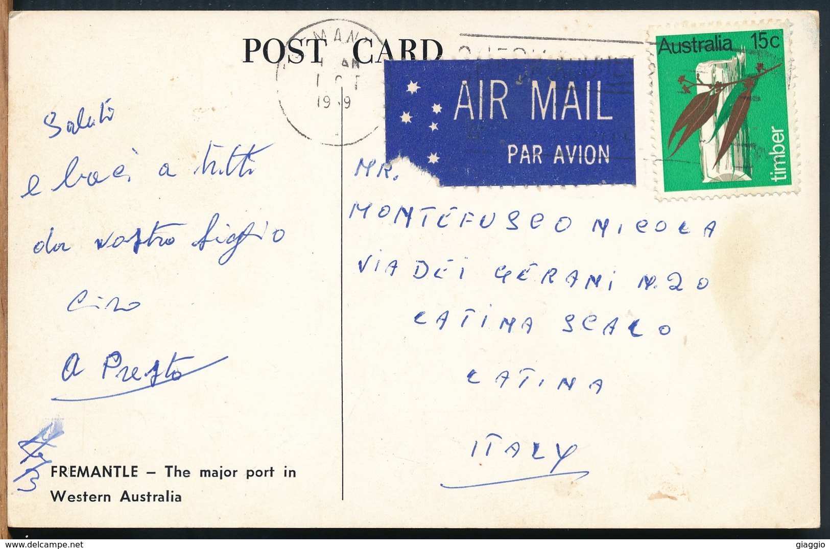 °°° 15799 - AUSTRALIA - FREMANTLE - THE MAJOR PORT IN WA - 1969 With Stamps °°° - Fremantle