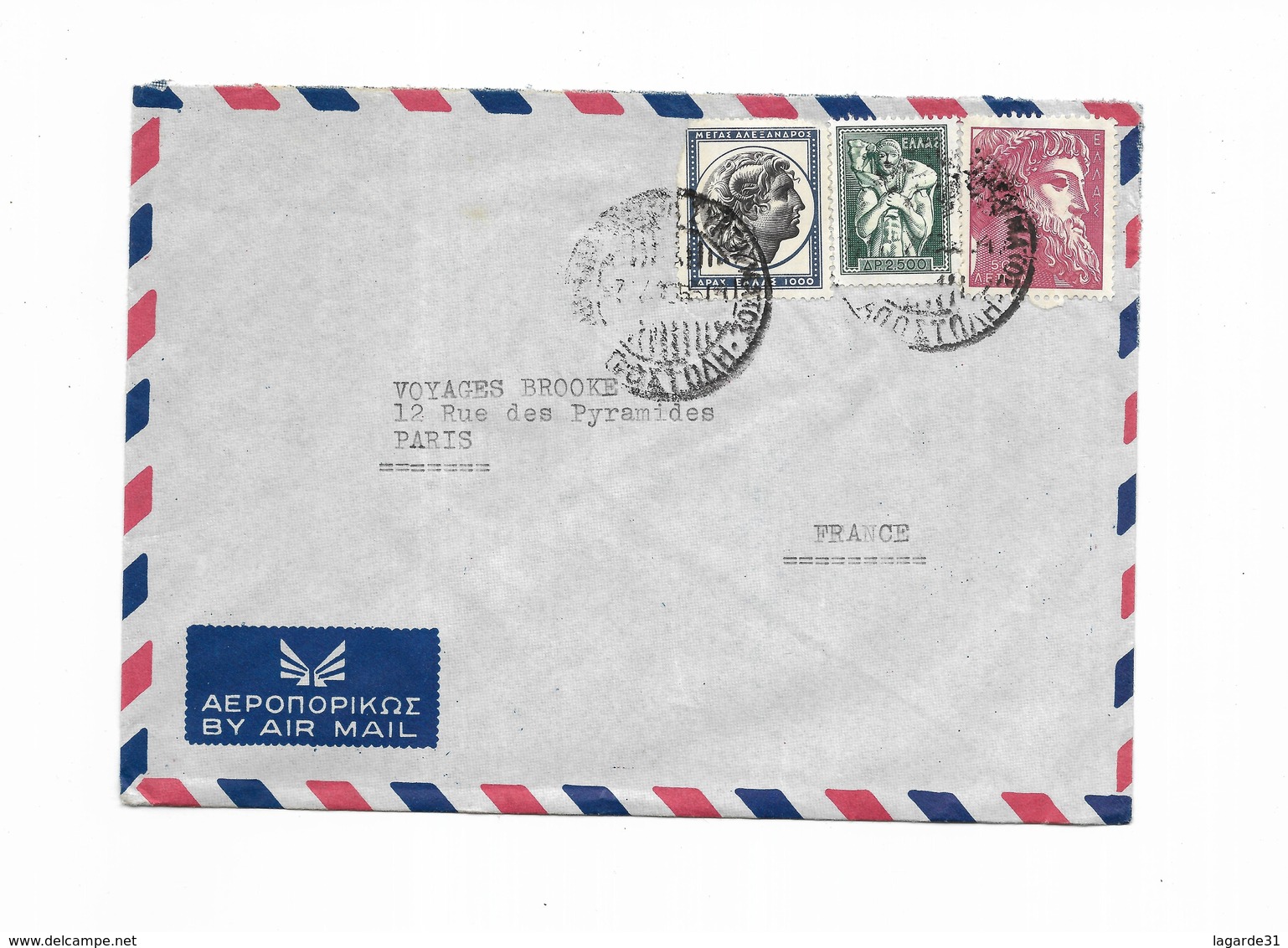 1955 BY AIR MAIL  VARVIAS TRANSPORT ET TOURIST AGENCY ATHENS - Postmarks - EMA (Printer Machine)