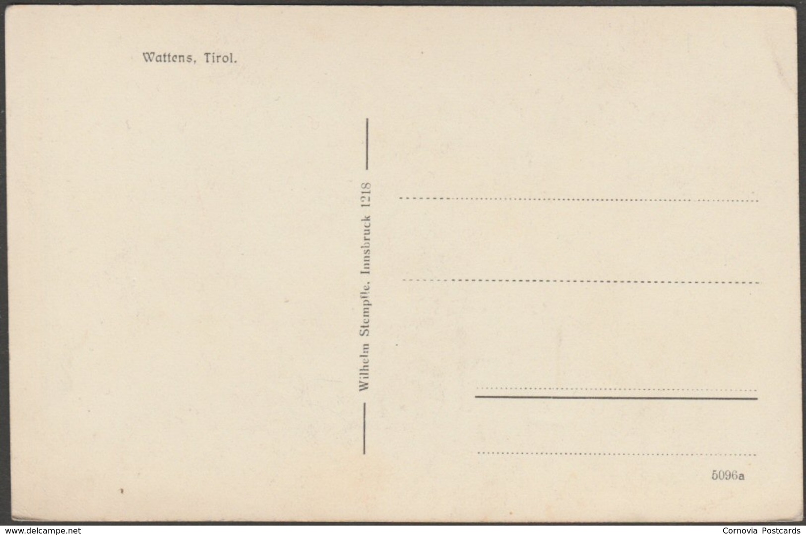 Gesamtansicht, Wattens, Tirol, C.1920s - Wilhelm Stempfle AK - Wattens