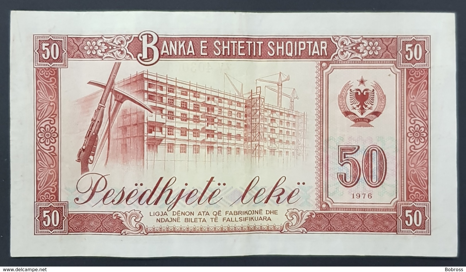 1976 Albania Banknote, 50, Pesëdhjetë Lekë, Banka E Shtetit Shqiptar - Albanie